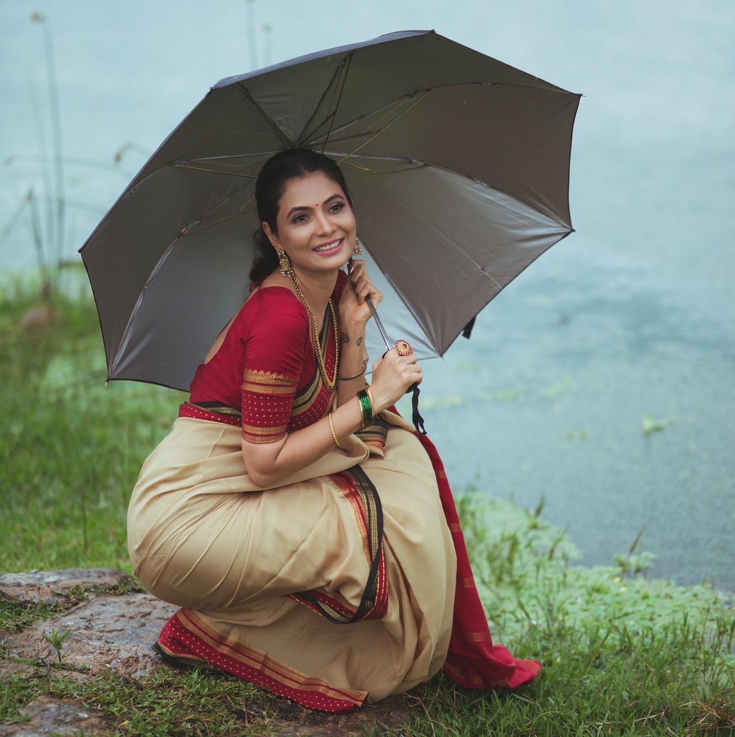Pure Mysore Silk Sarees - Bespoke Drapes - Beige & Maroon & Black