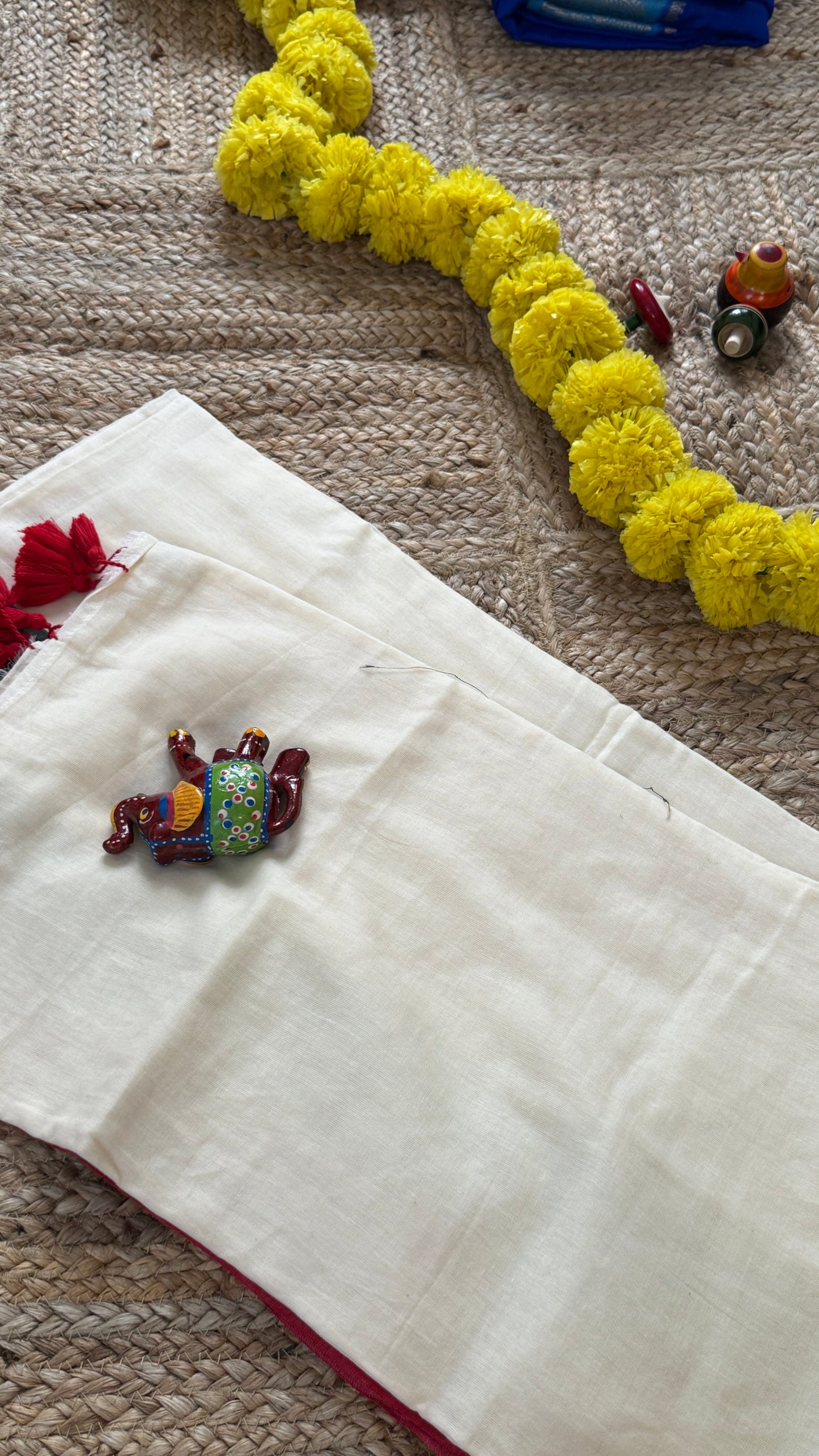 Mul Cotton : White and Multi Color