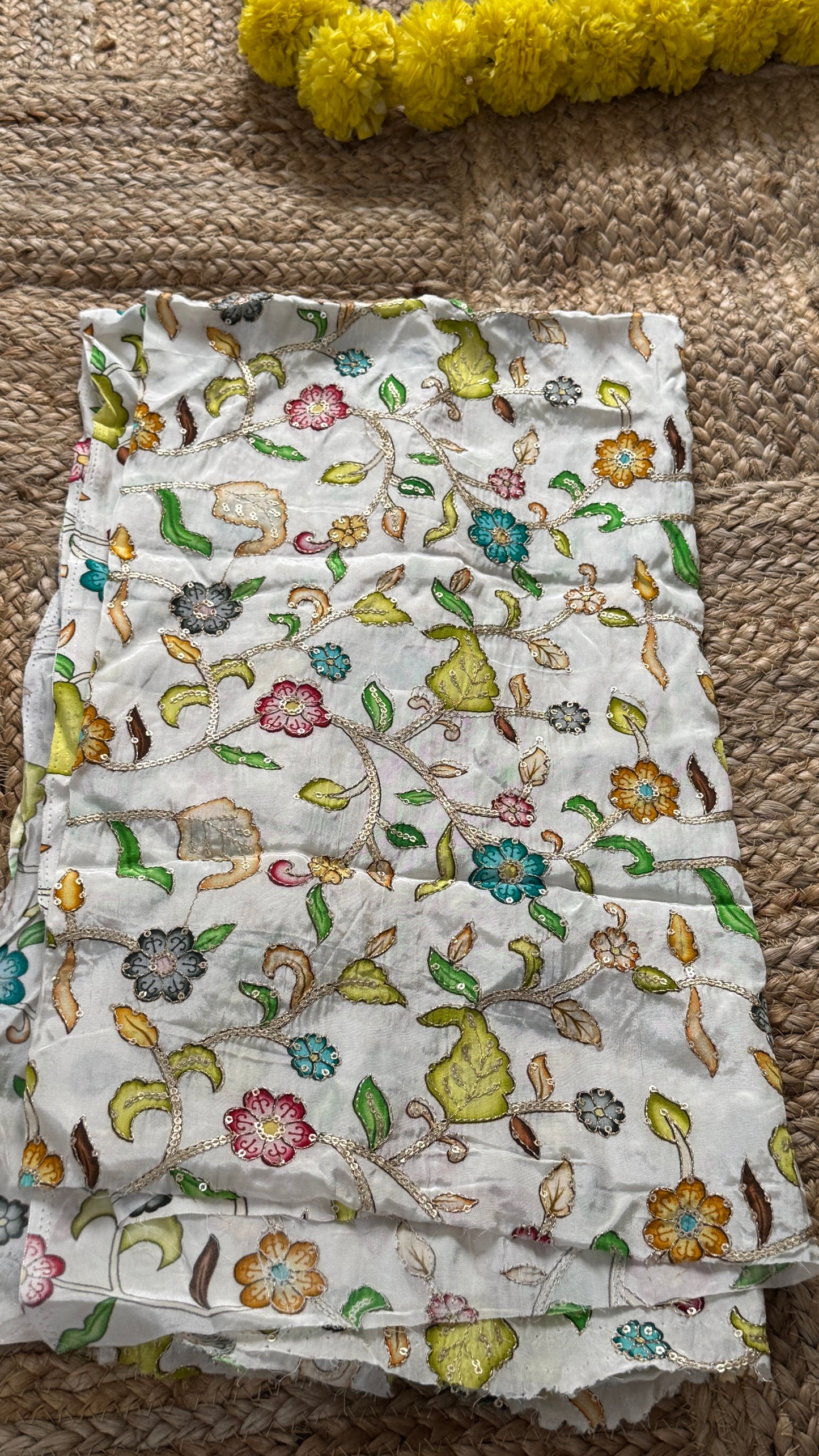 Combo Offer - Green Monotone Mysuru Silk Saree + Designer second Blouse fabric