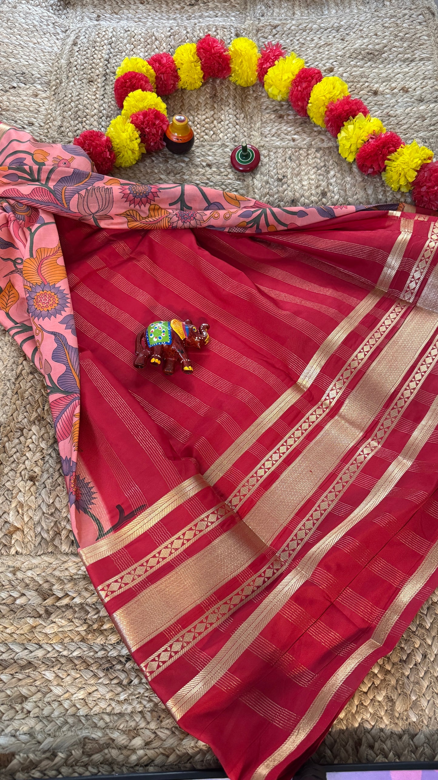 Digital Print 2D Saree - Red