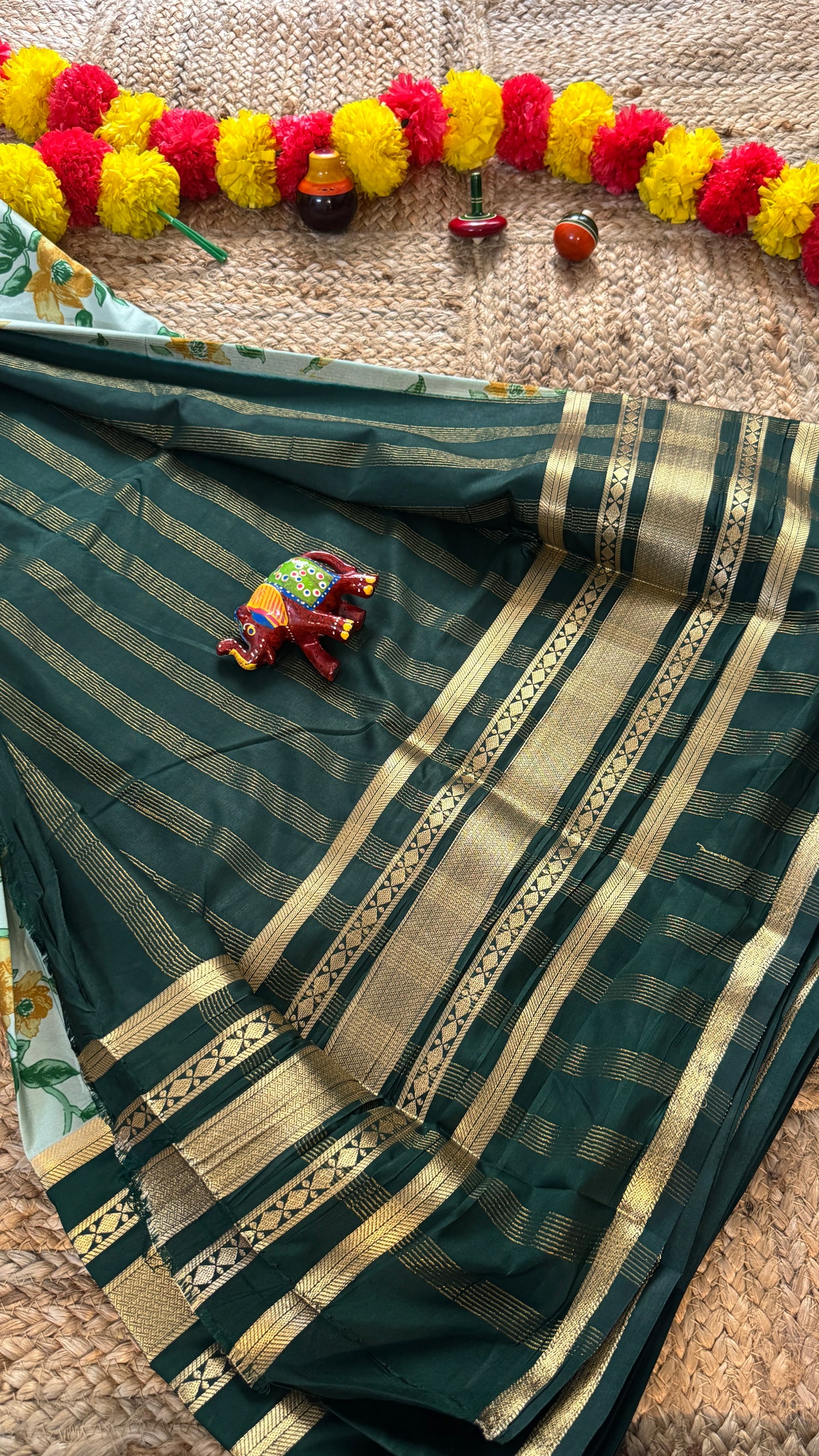 Digital Print 2D Saree - Green