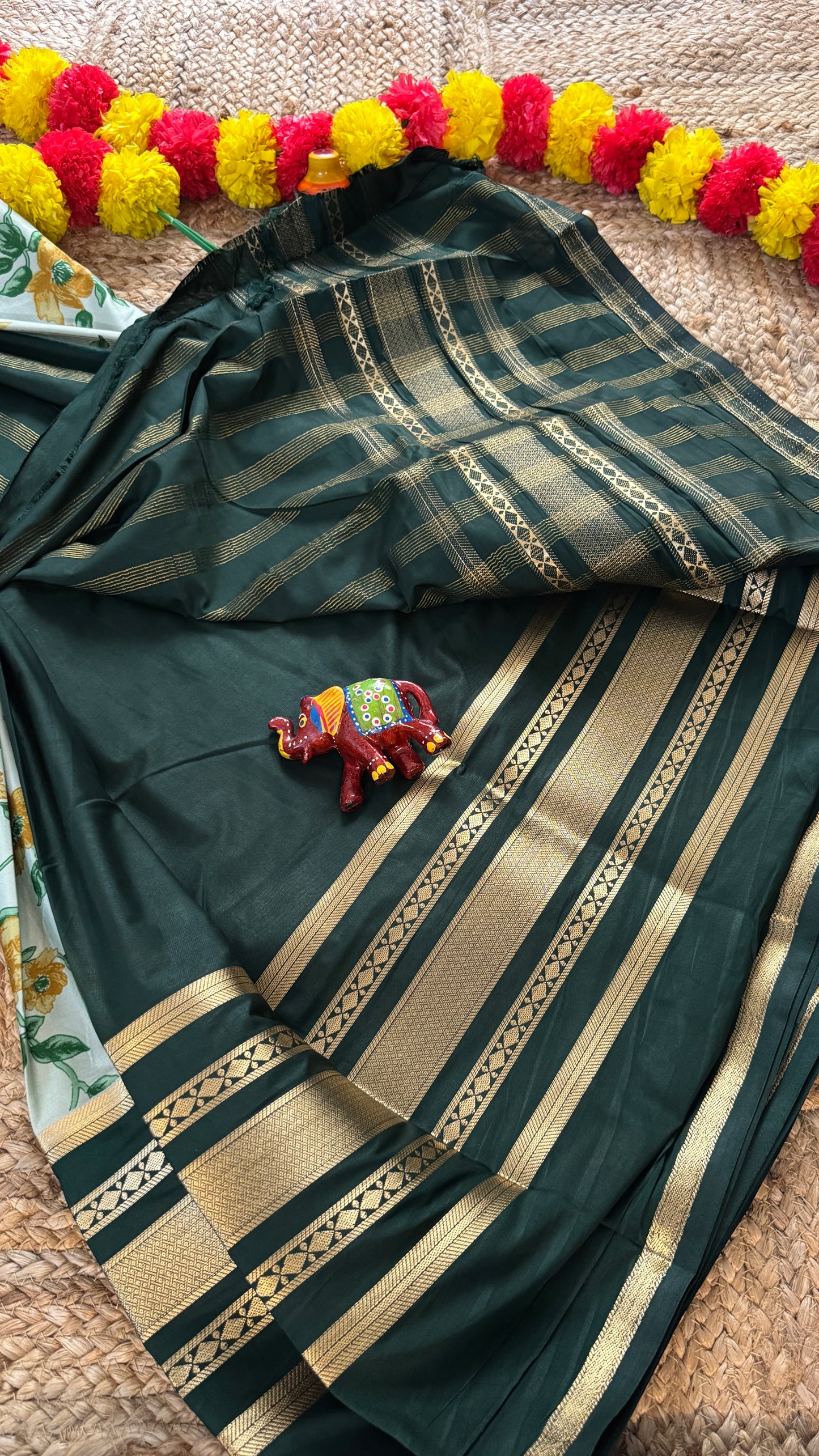 Digital Print 2D Saree - Green