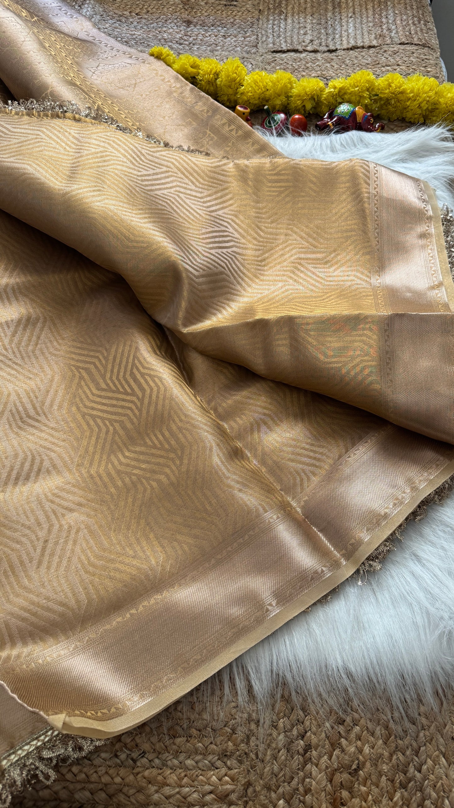 Banarasi Handloom Tissue Silk Saree GOLD