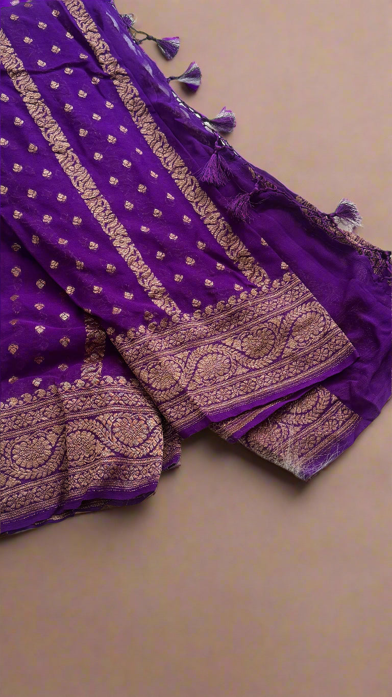 Khaddi Georgette Royal Blue Saree