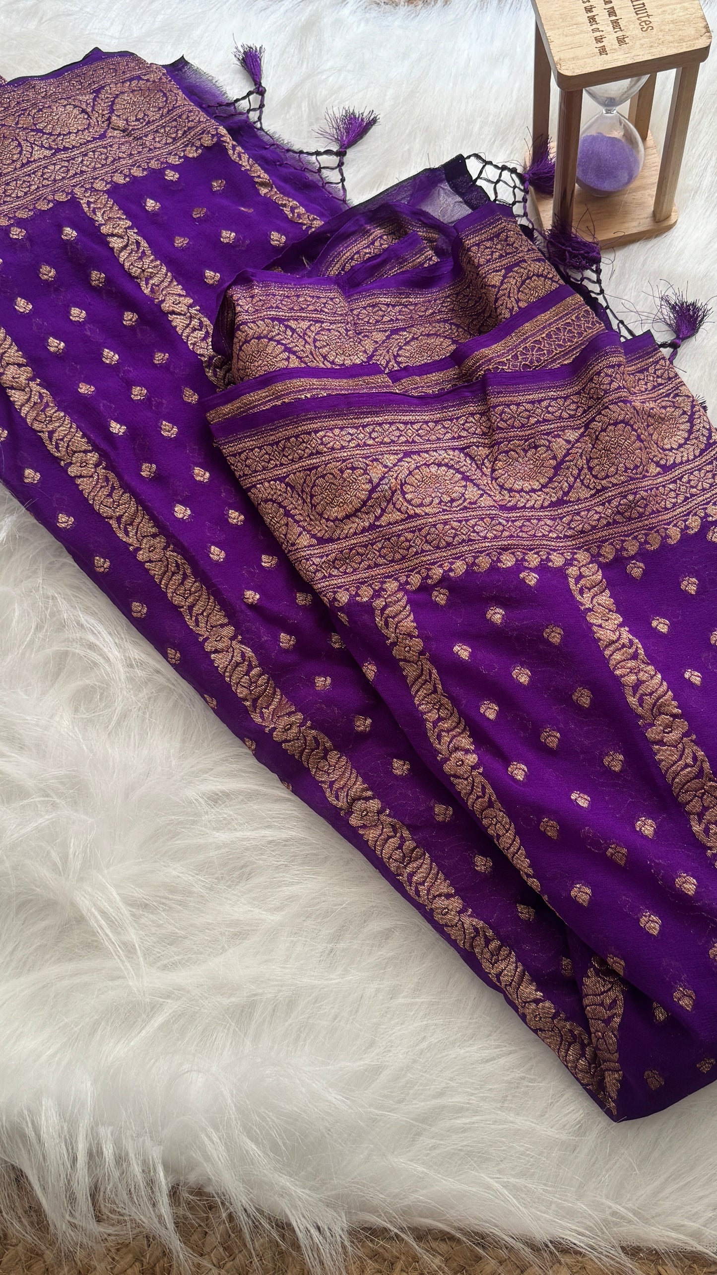 Khaddi Georgette Royal Blue Saree