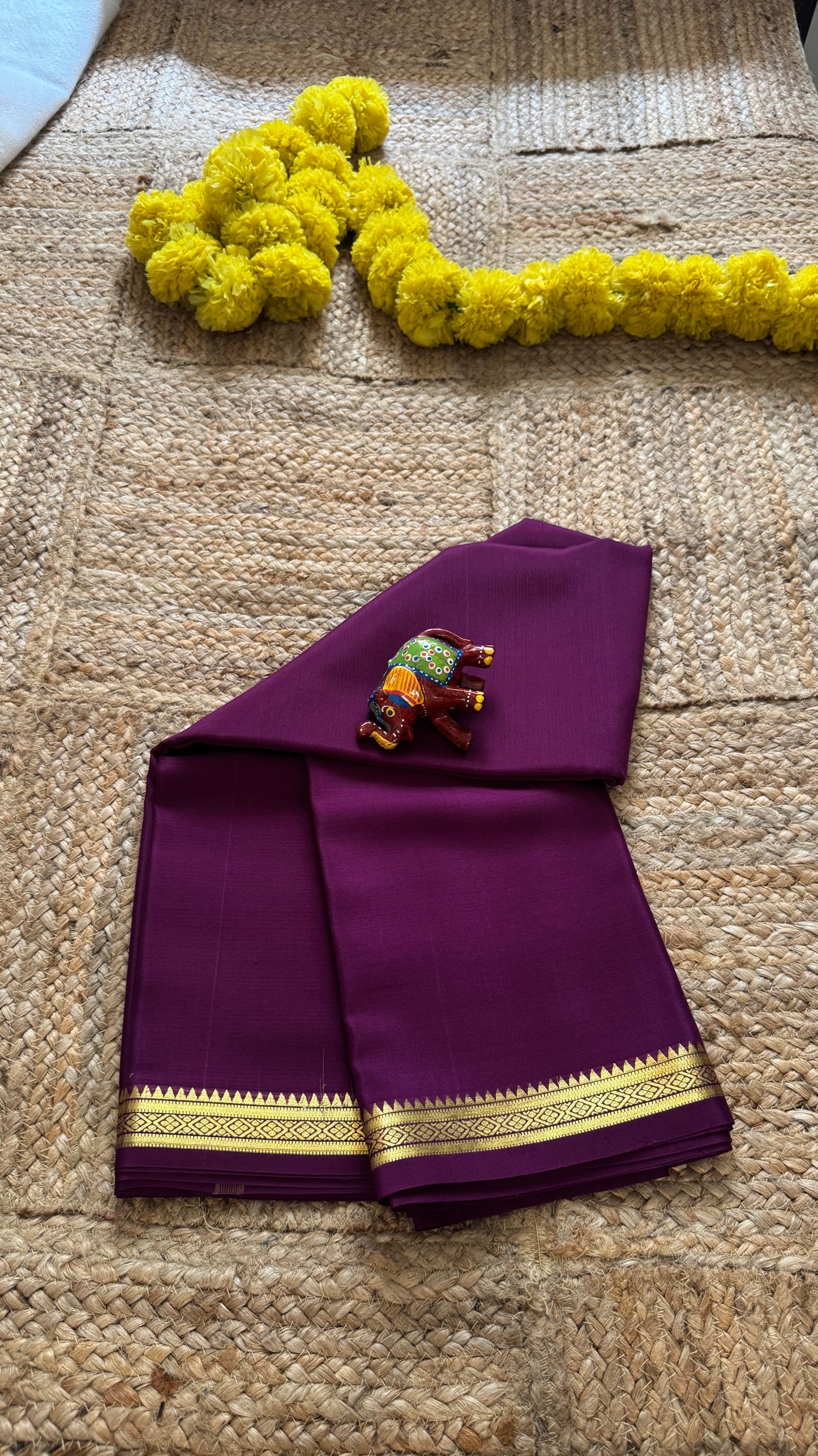Mysore Silk Lite - Purple small boarder
