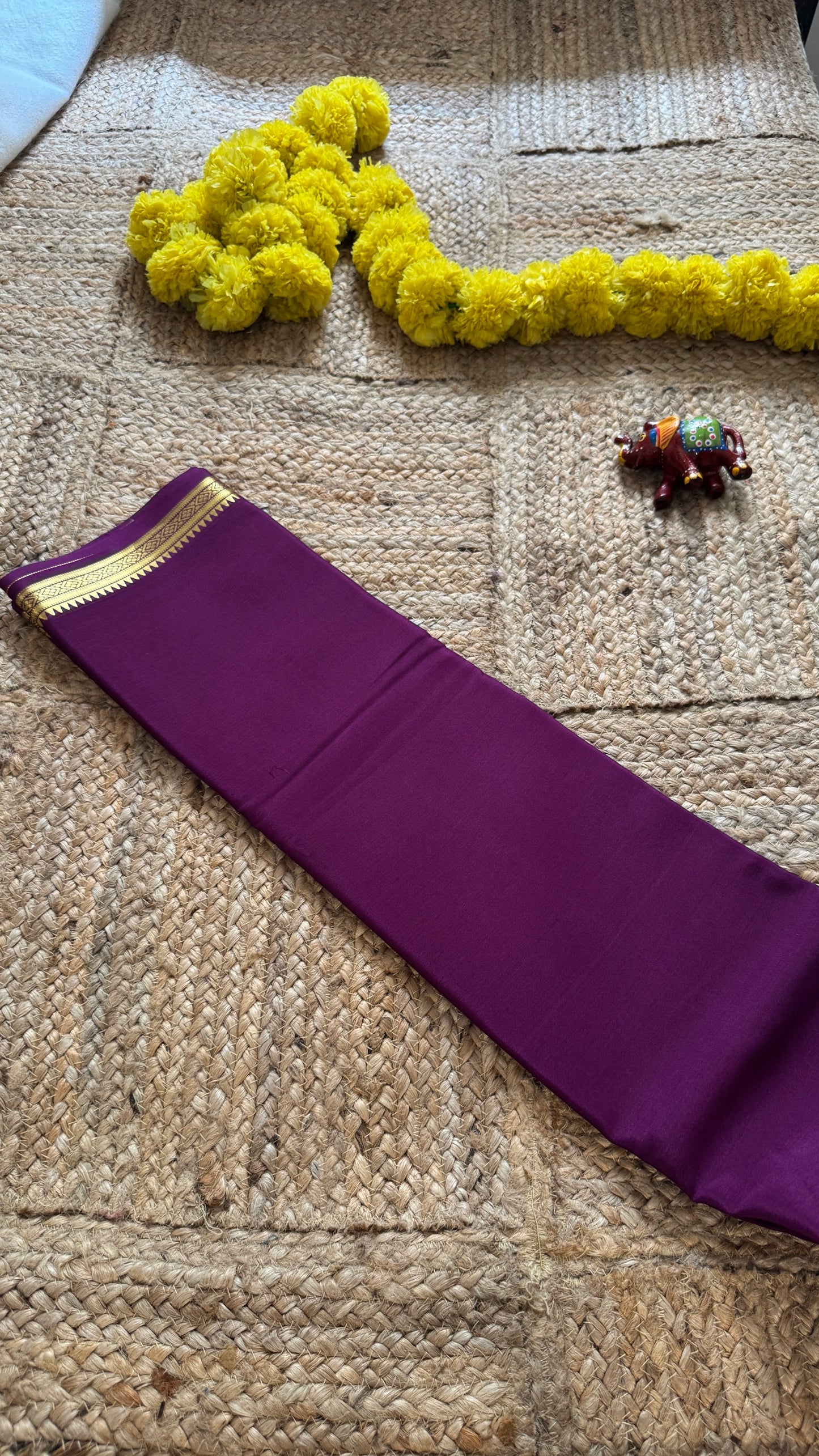Mysore Silk Lite - Purple small boarder