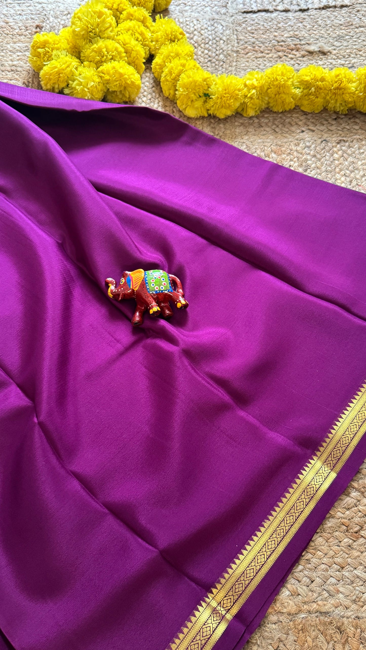 Mysore Silk Lite - Purple small boarder