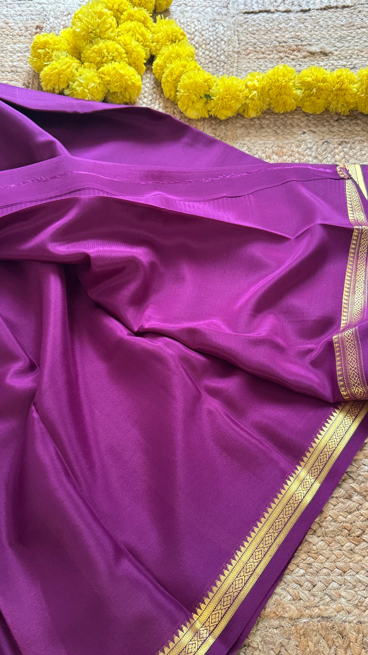 Mysore Silk Lite - Purple small boarder