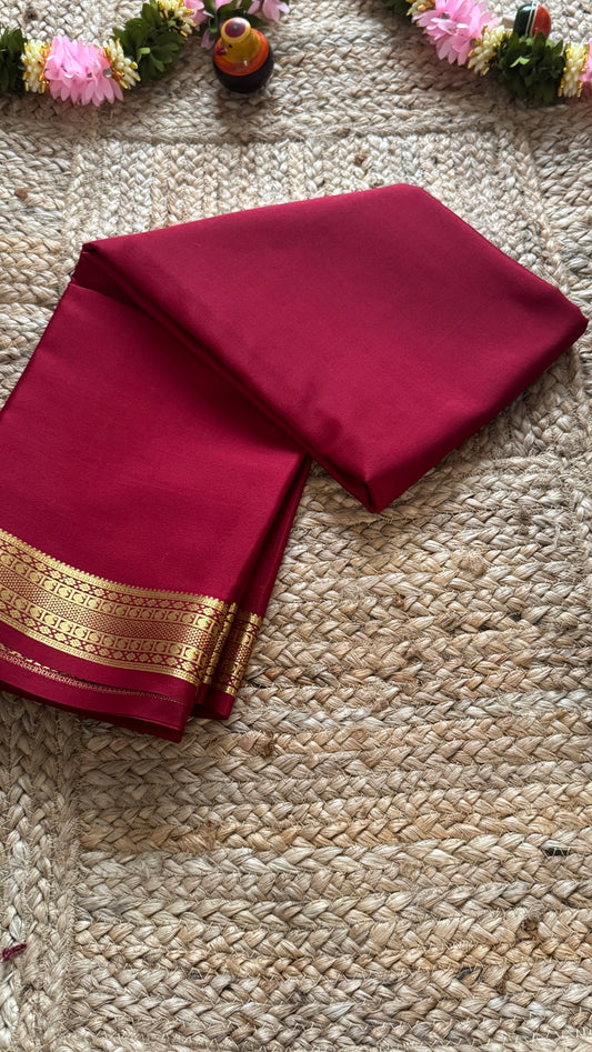 Mysore Silk Lite - Maroon small boarder