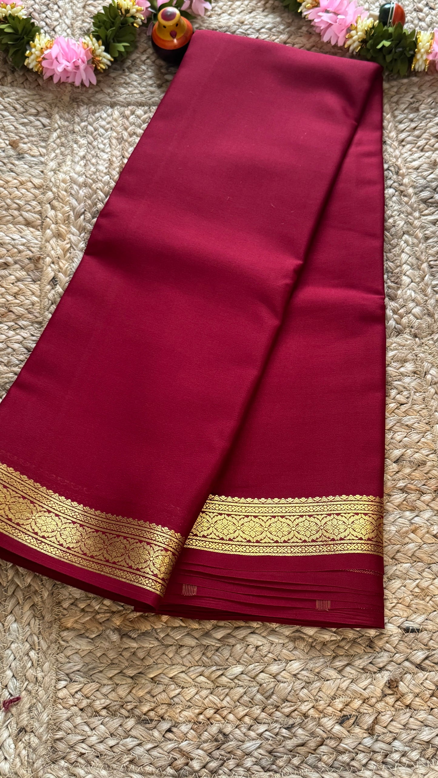 Mysore Silk Lite - Maroon1 small boarder