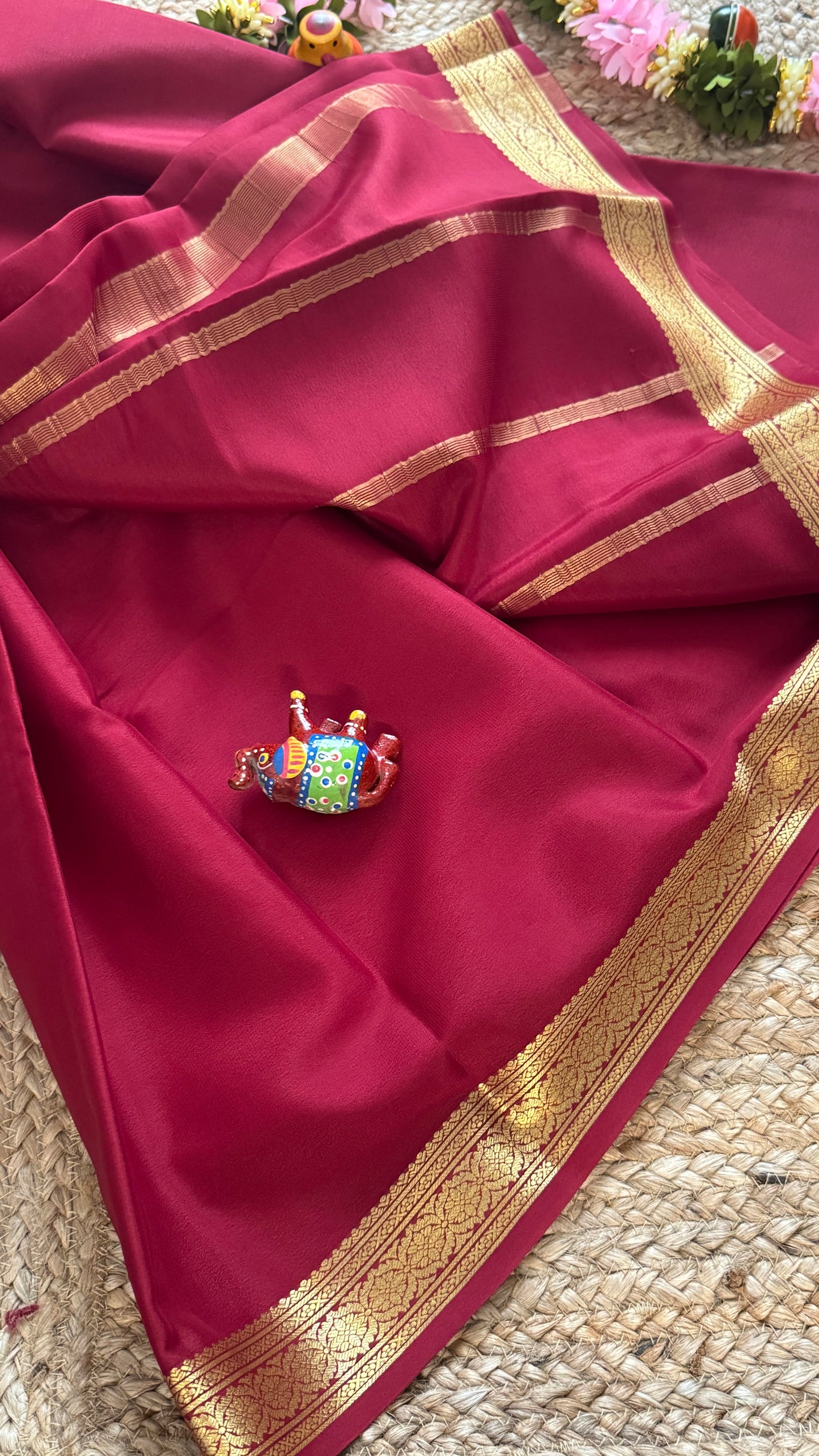 Mysore Silk Lite - Maroon1 small boarder