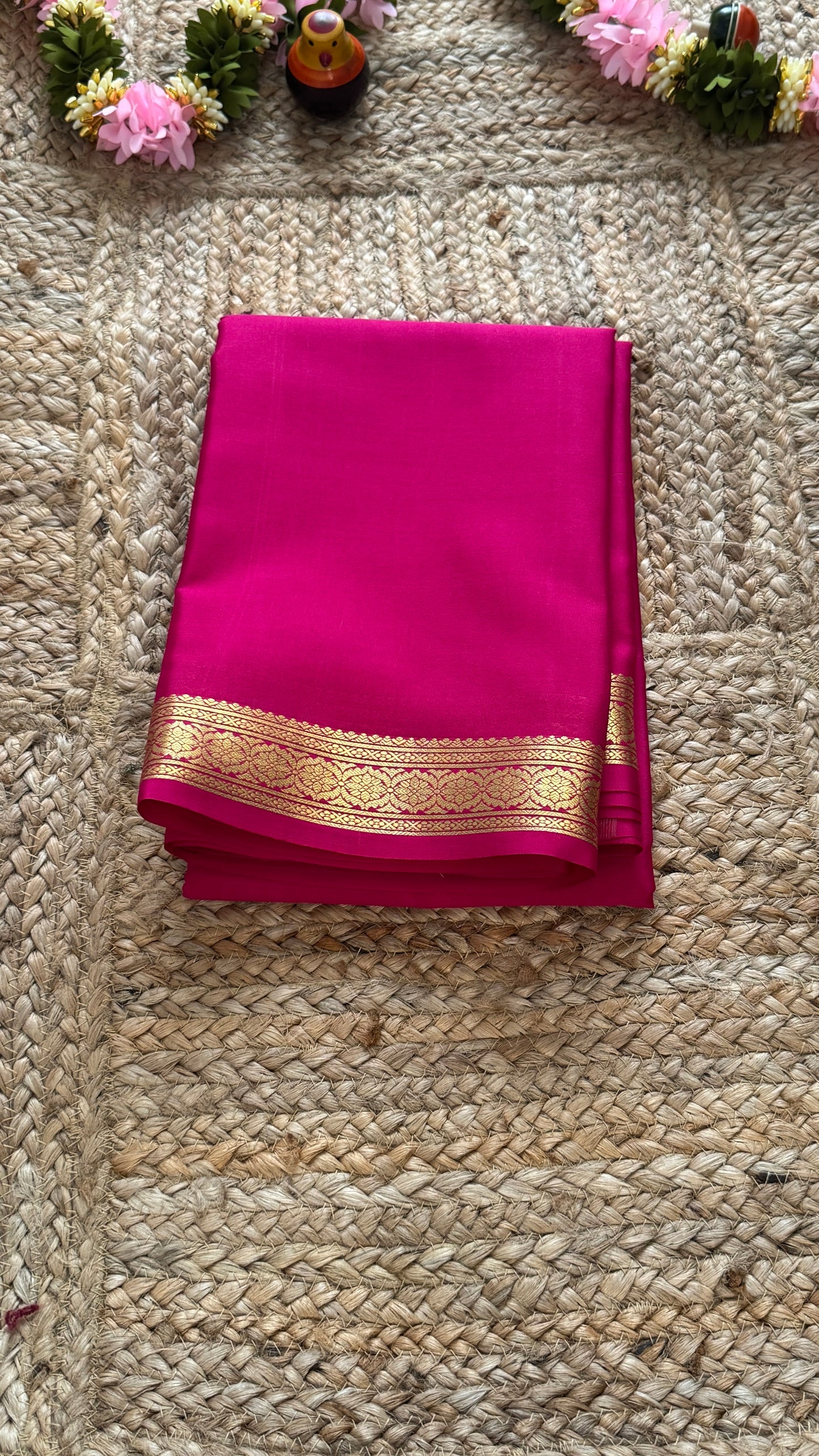 Mysore Silk Lite - Dark Pink1 small boarder