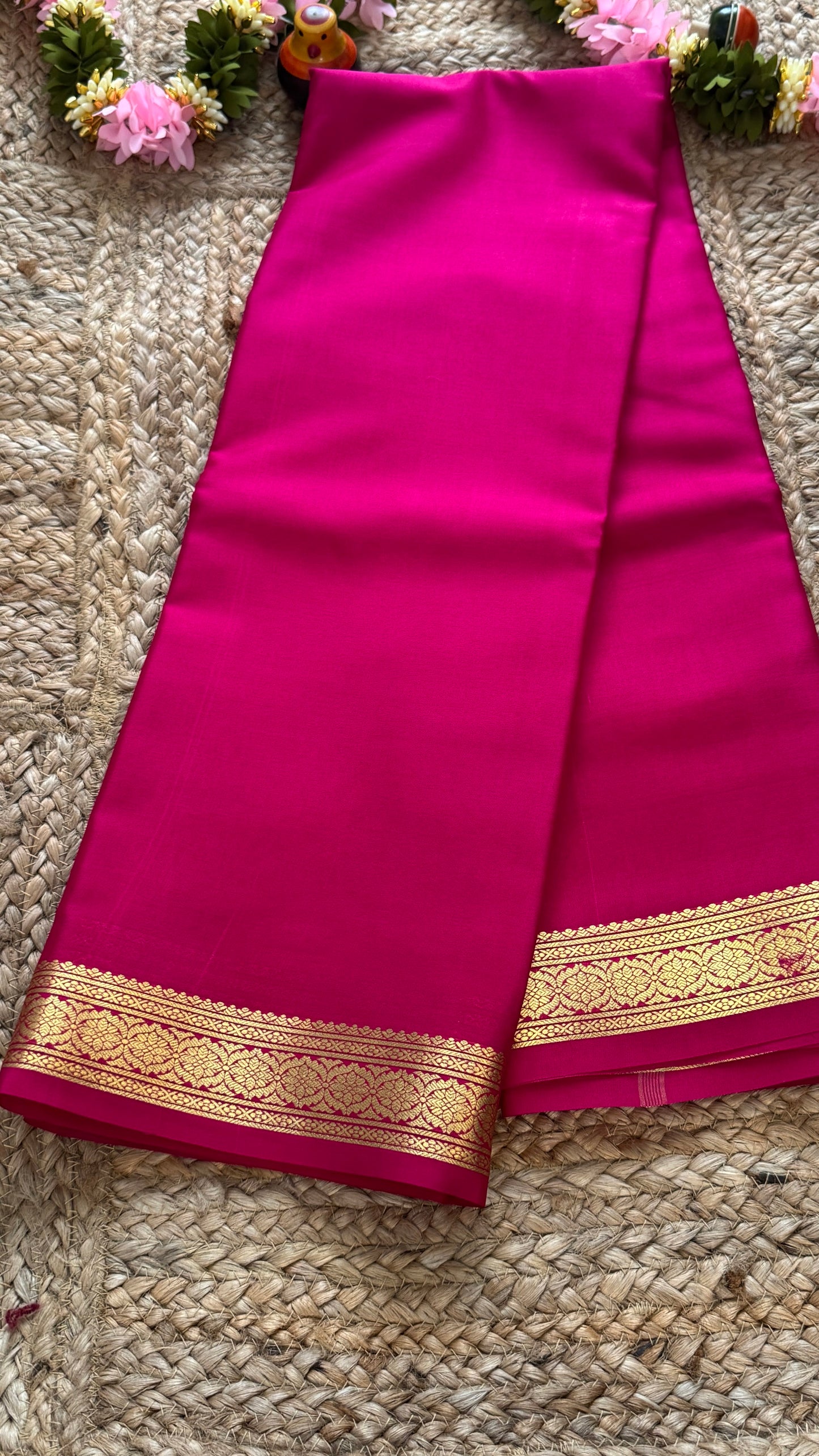 Mysore Silk Lite - Dark Pink1 small boarder