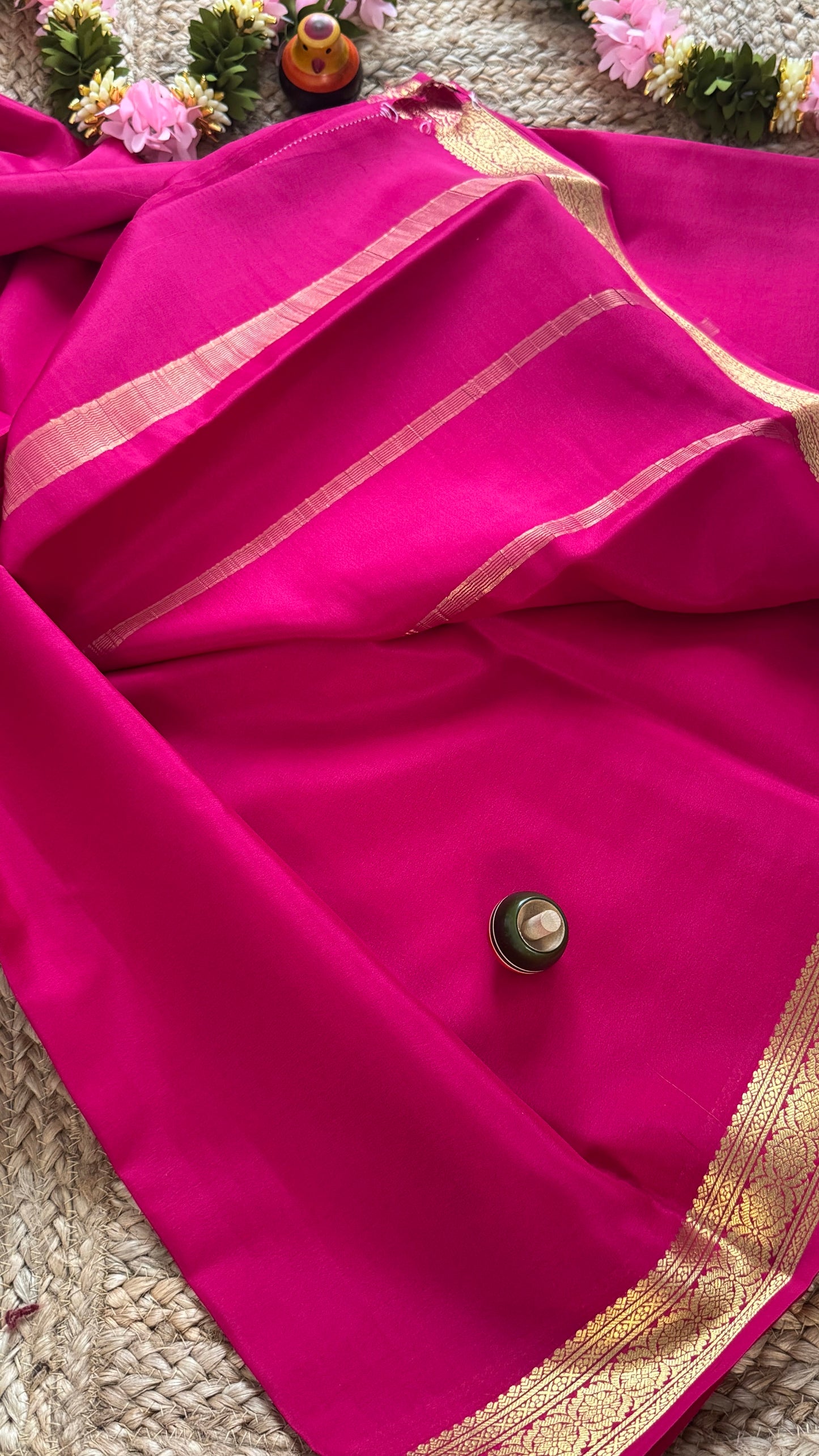 Mysore Silk Lite - Dark Pink1 small boarder