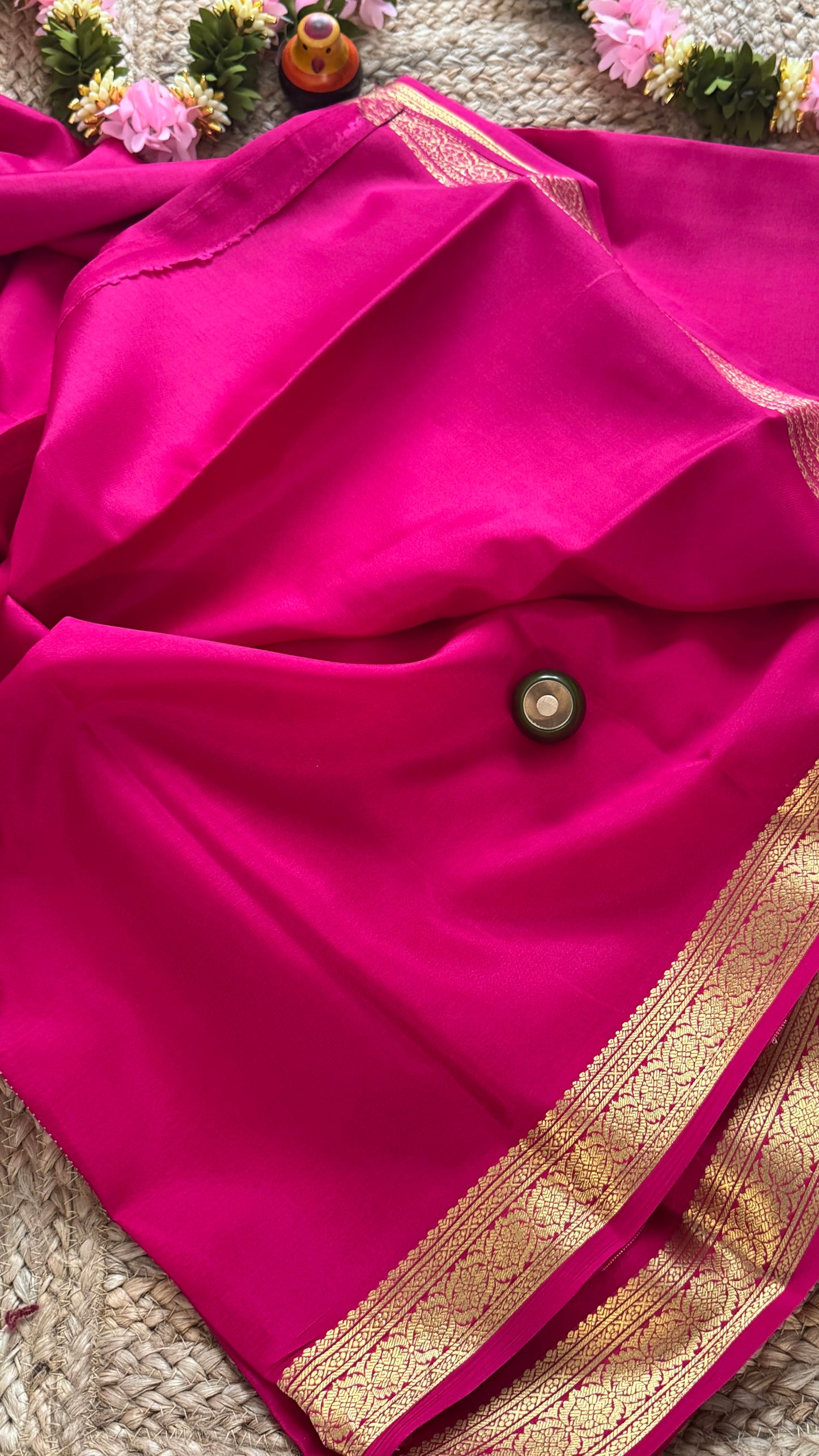 Mysore Silk Lite - Dark Pink1 small boarder