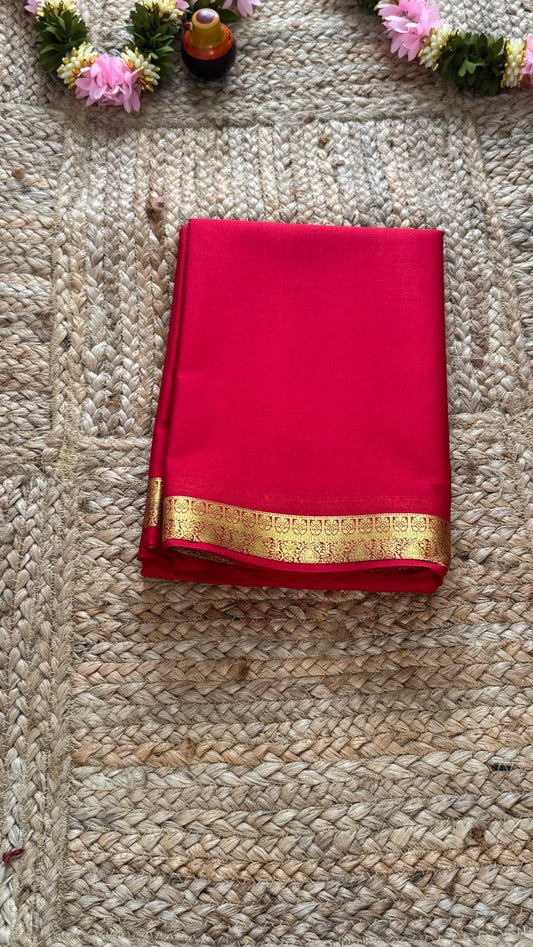 Mysore Silk Lite - Red small boarder