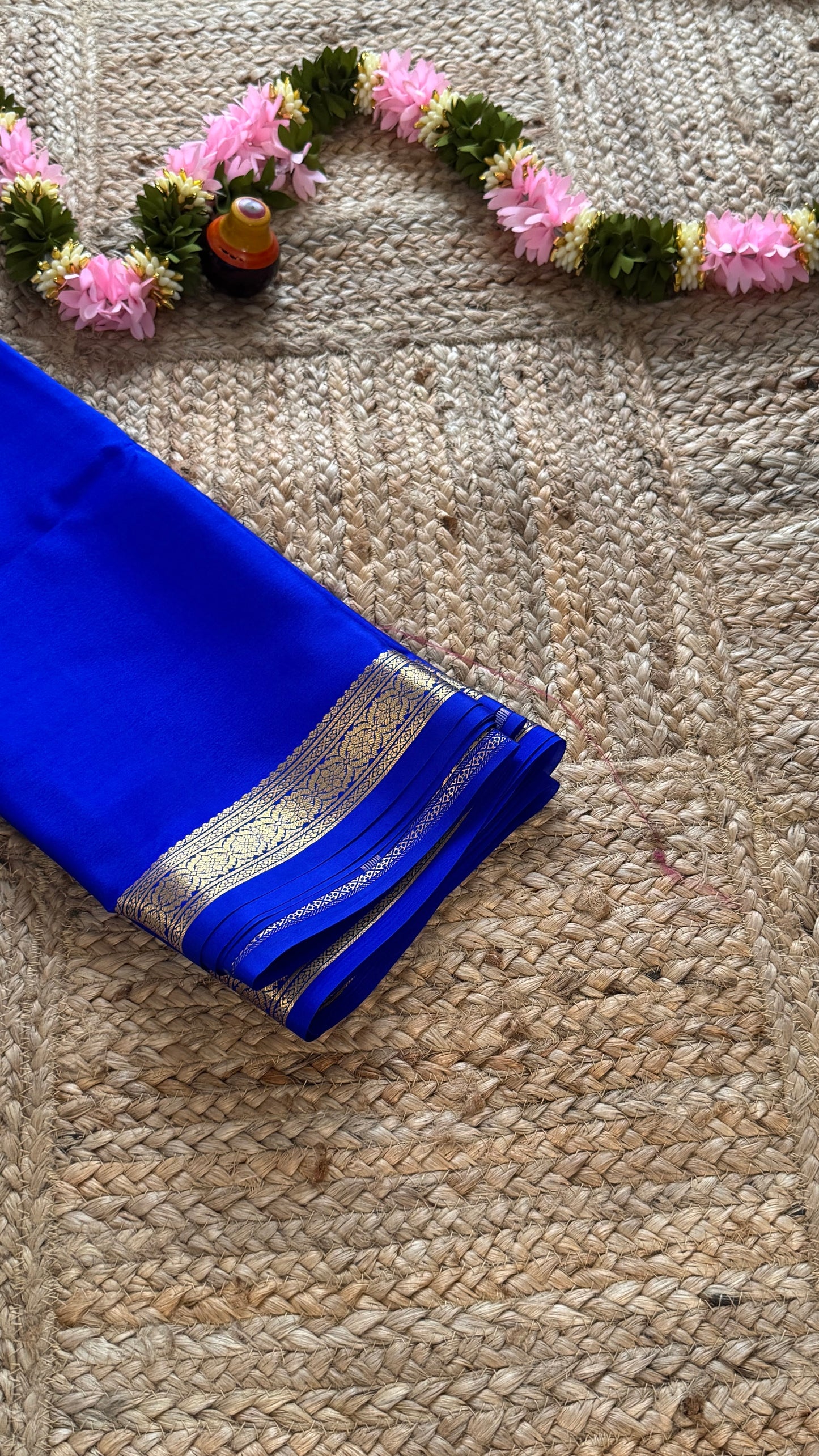 Mysore Silk Lite - Dark Blue1 small boarder