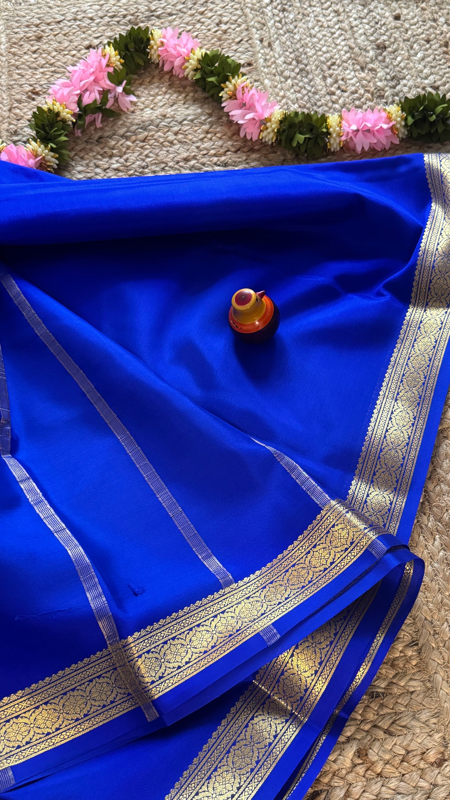 Mysore Silk Lite - Dark Blue1 small boarder