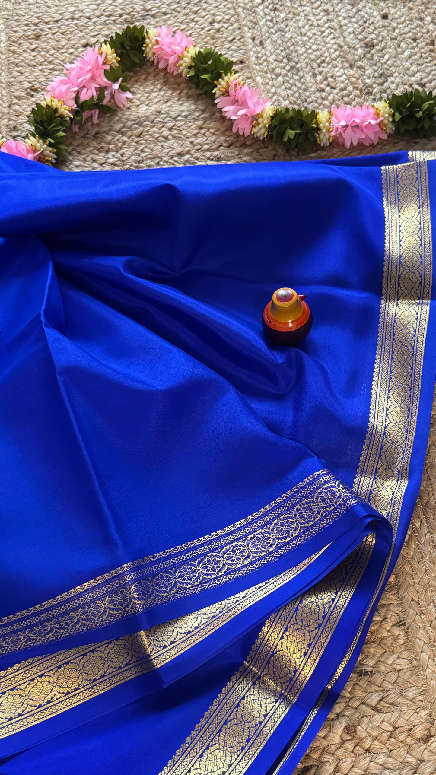 Mysore Silk Lite - Dark Blue1 small boarder