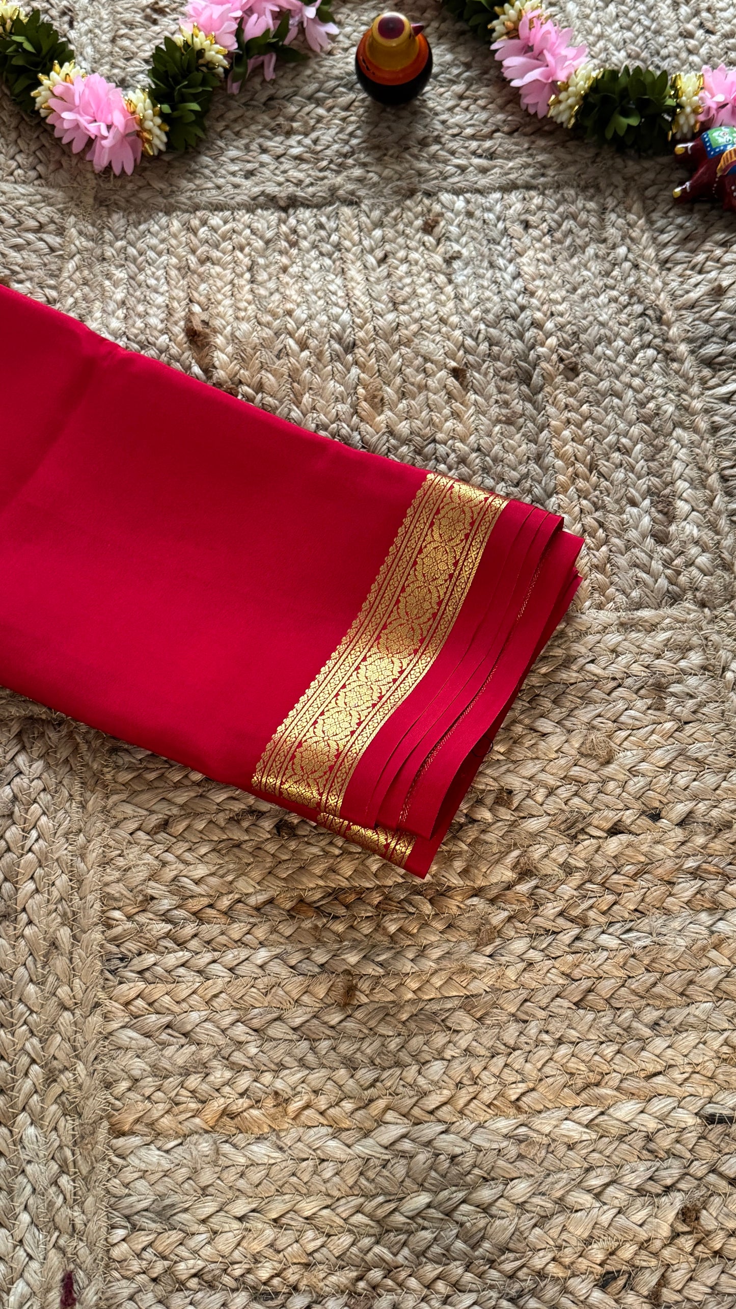 Mysore Silk Lite - Red1 small boarder