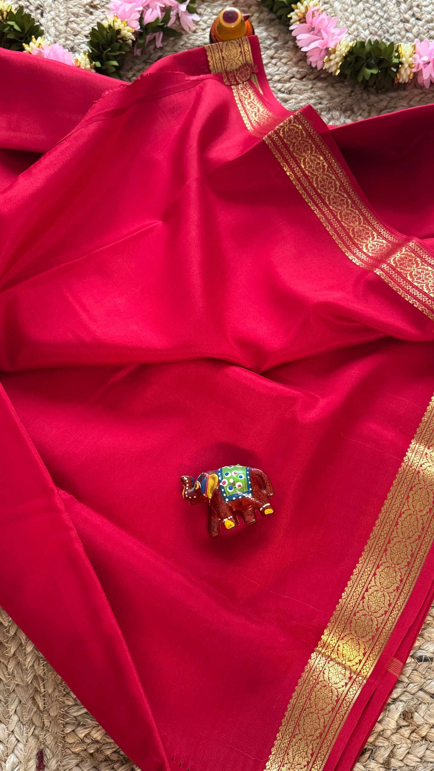 Mysore Silk Lite - Red1 small boarder