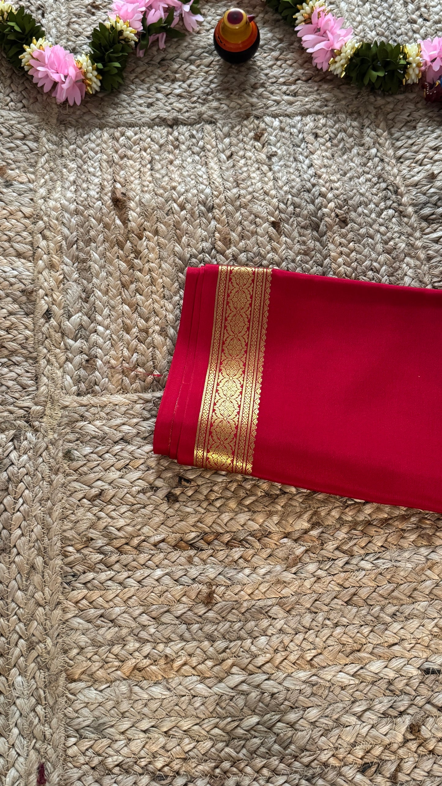 Mysore Silk Lite - Red1 small boarder
