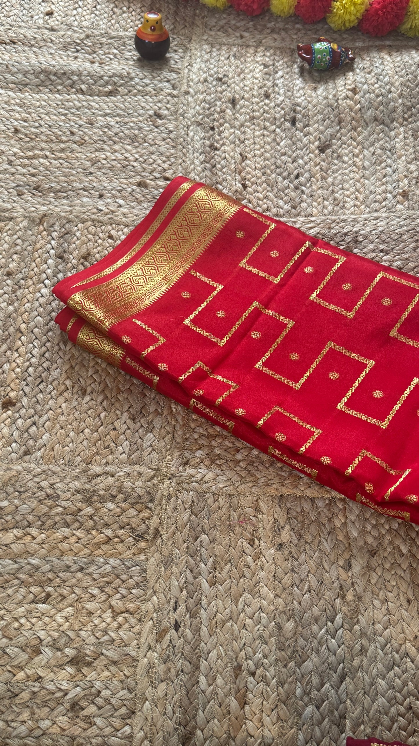 Pure Mysore Silk | Bespoke - Step Red Saree - Mysuru - 05