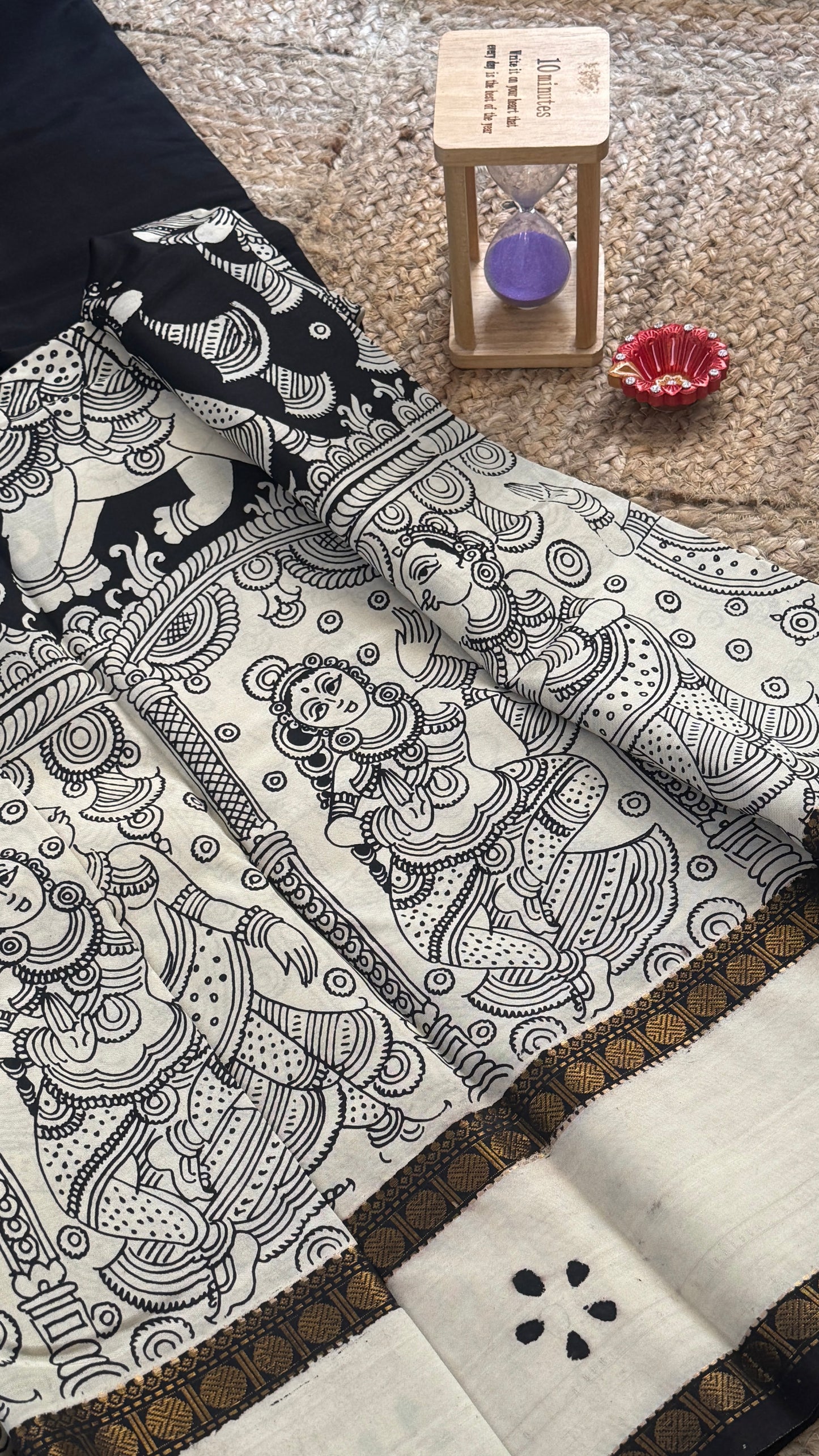 Pen Kalamkari Handloom Sarees in Intricate Design - Saree1