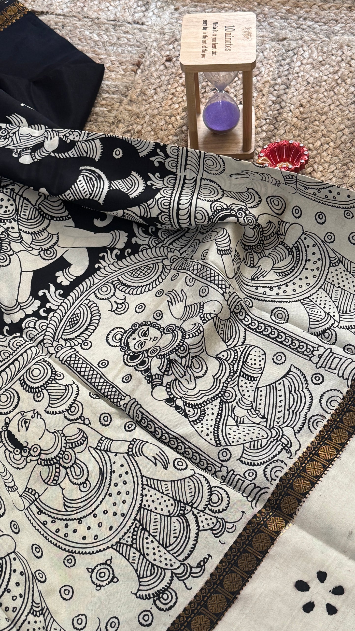 Pen Kalamkari Handloom Sarees in Intricate Design - Saree1