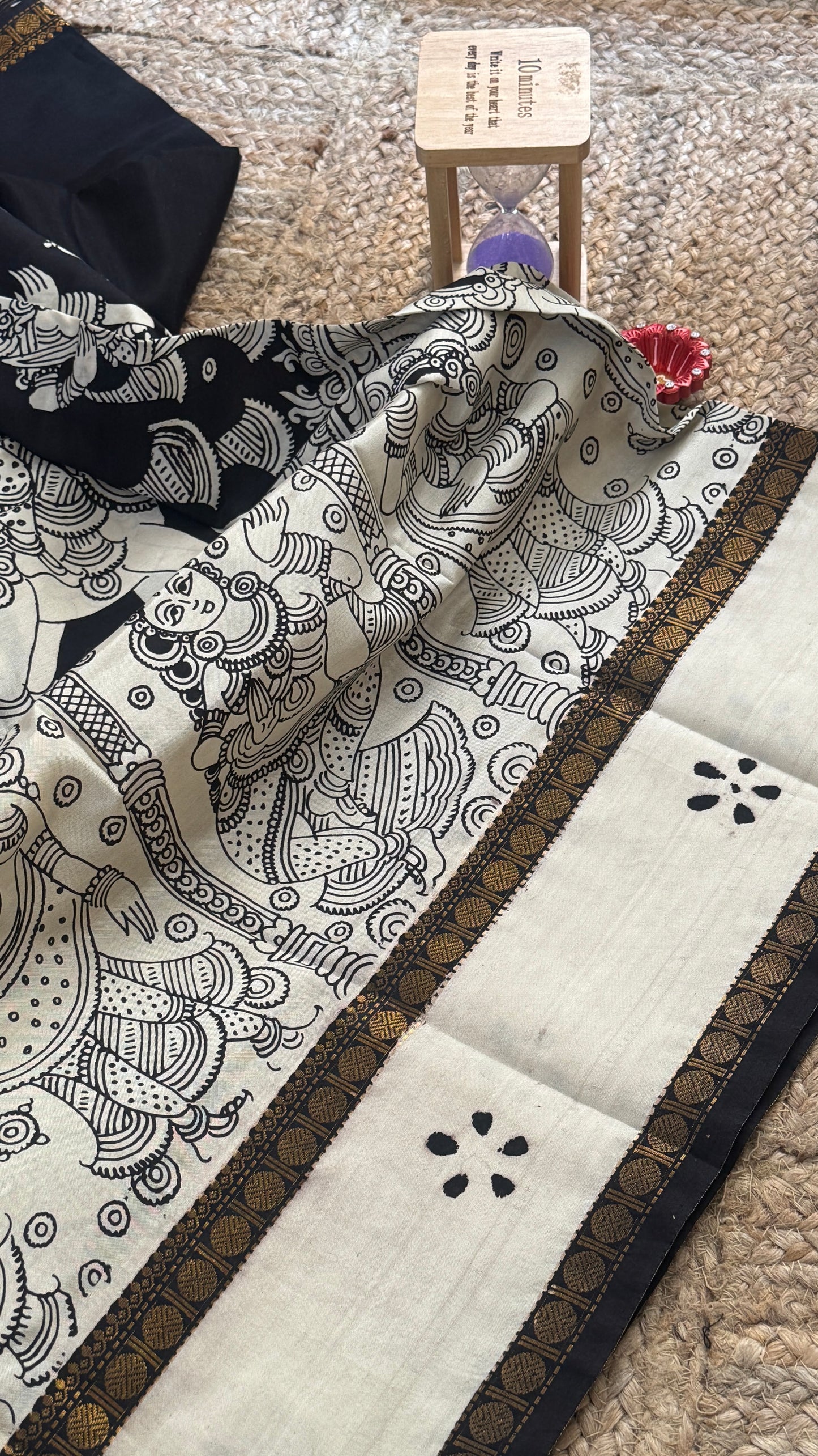 Pen Kalamkari Handloom Sarees in Intricate Design - Saree1