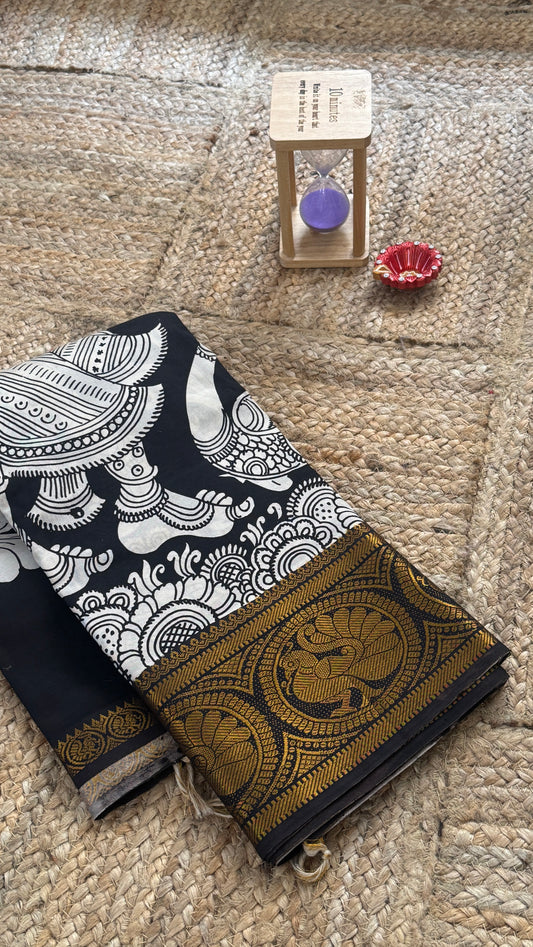 Pen Kalamkari Handloom Sarees in Intricate Design - Saree3