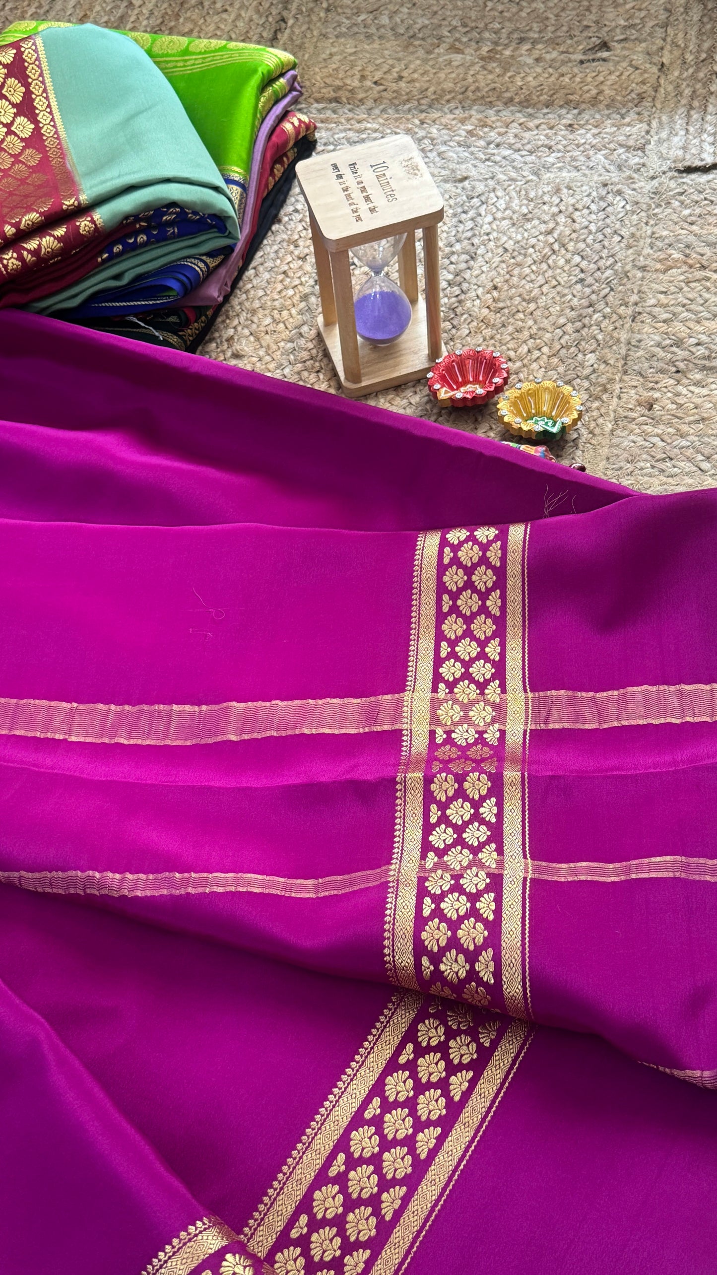 Pure Mysore Silk Saree - Bentex Self - Purple