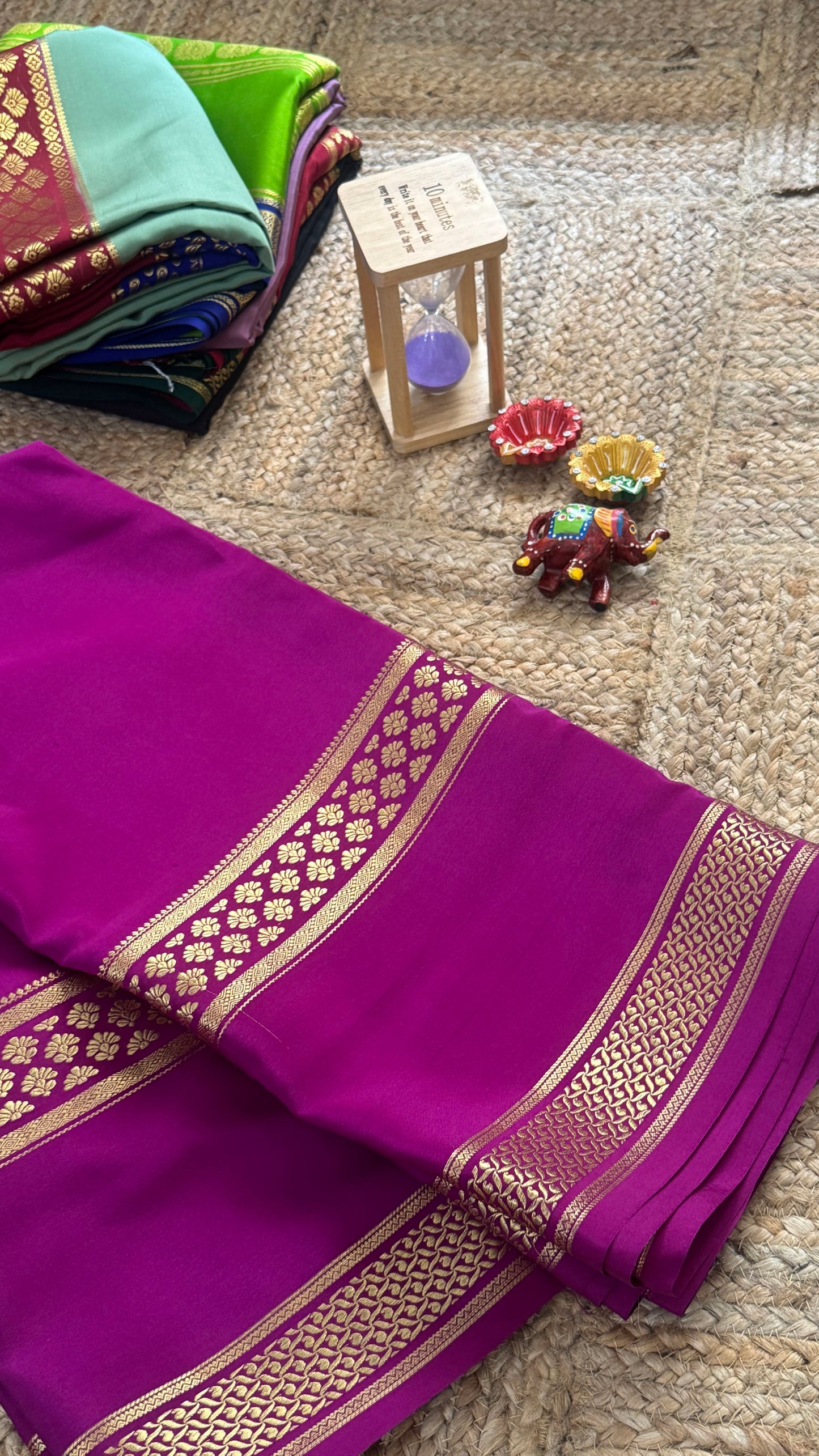 Pure Mysore Silk Saree - Bentex Self - Purple