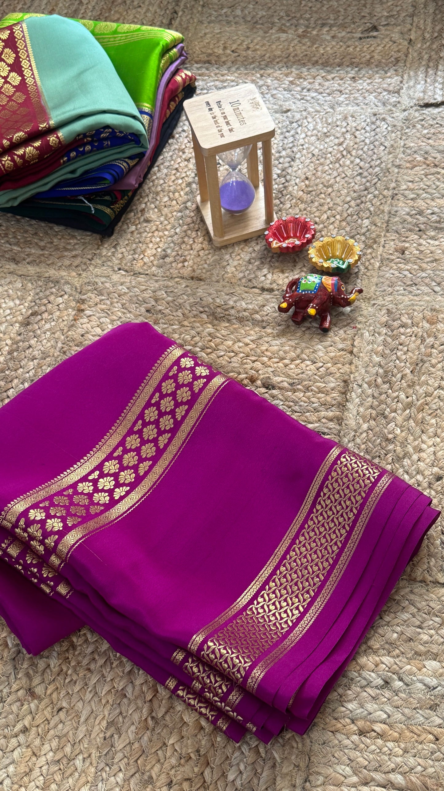 Pure Mysore Silk Saree - Bentex Self - Purple