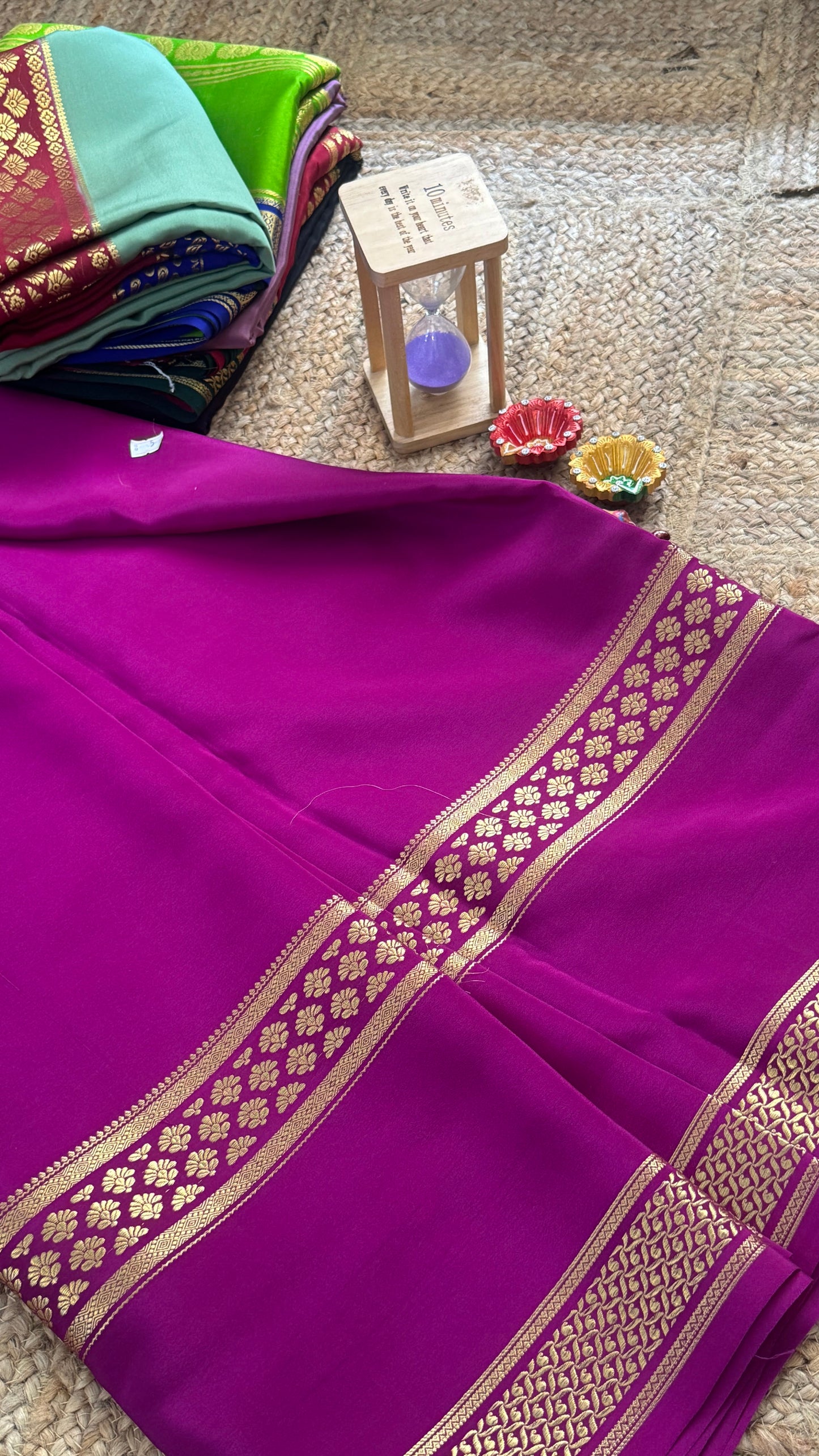 Pure Mysore Silk Saree - Bentex Self - Purple