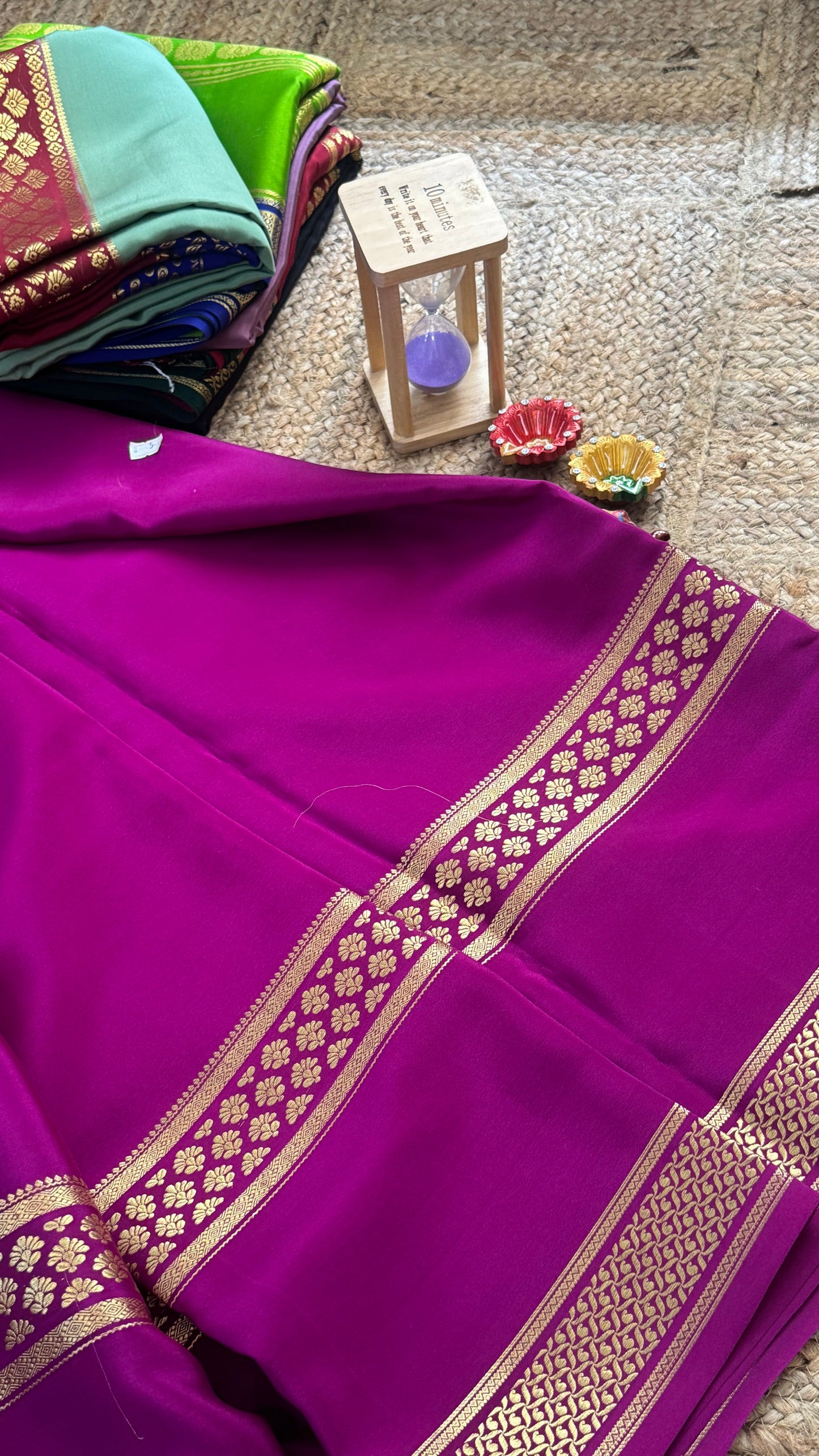 Pure Mysore Silk Saree - Bentex Self - Purple