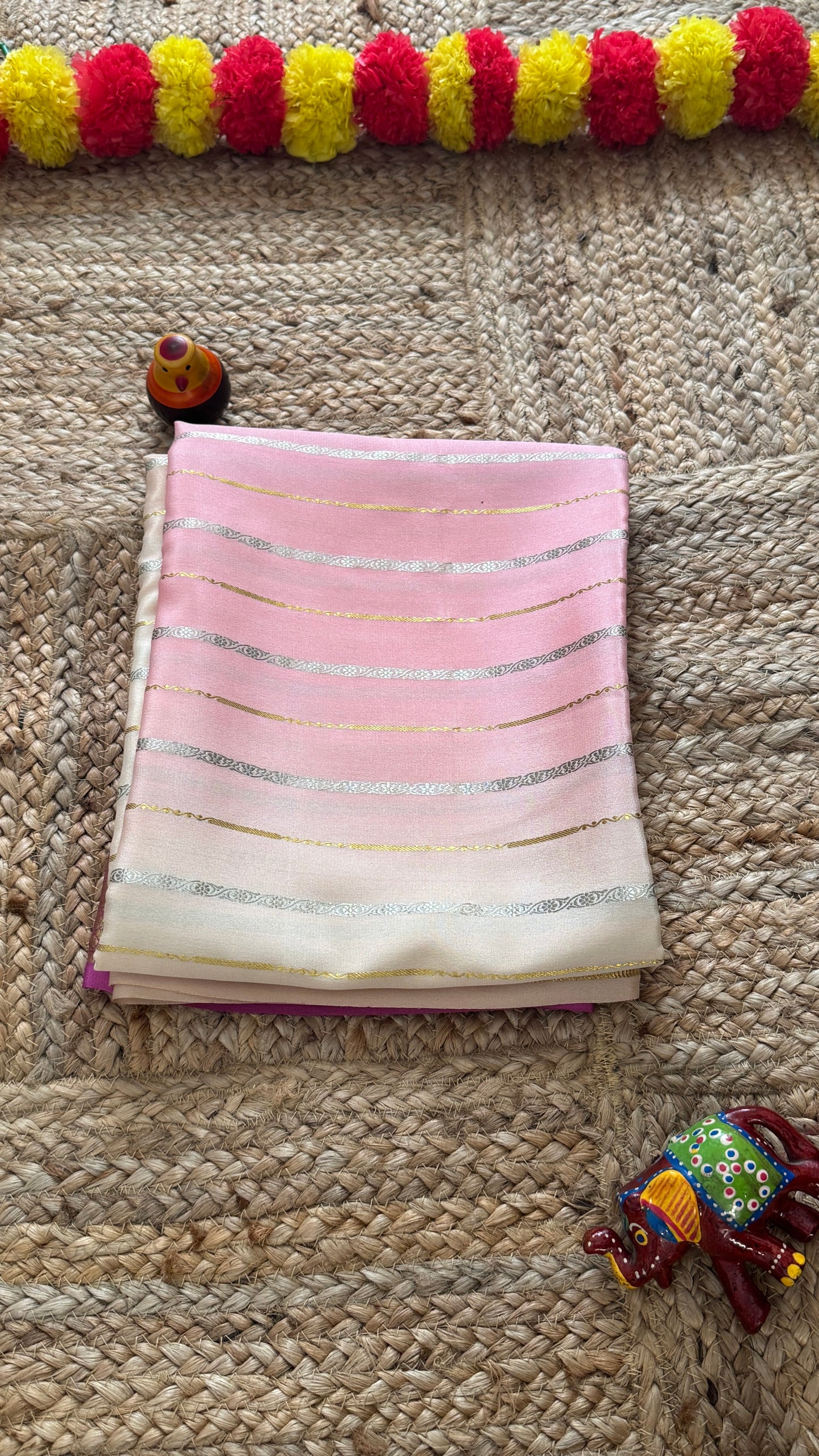 Pure Mysore Silk Sarees - Bespoke Brush Dyeing - Purple to Beige