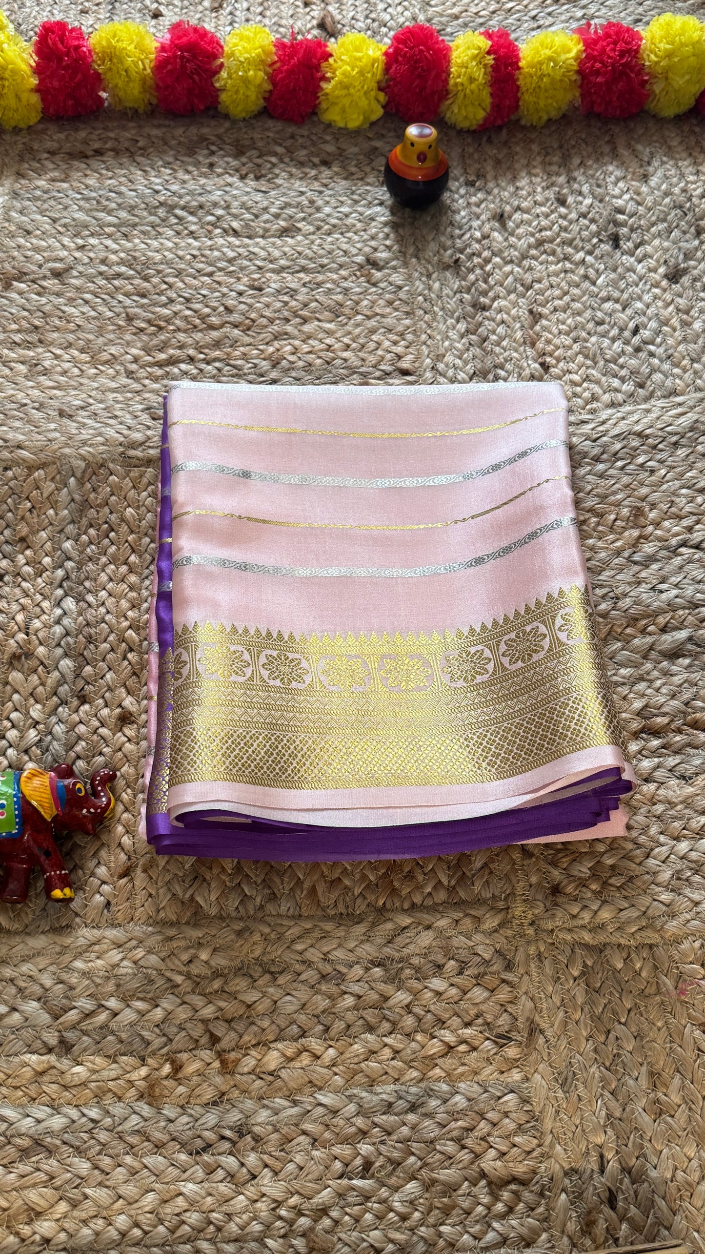 Pure Mysore Silk Sarees - Bespoke Brush Dyeing - Purple to Pink