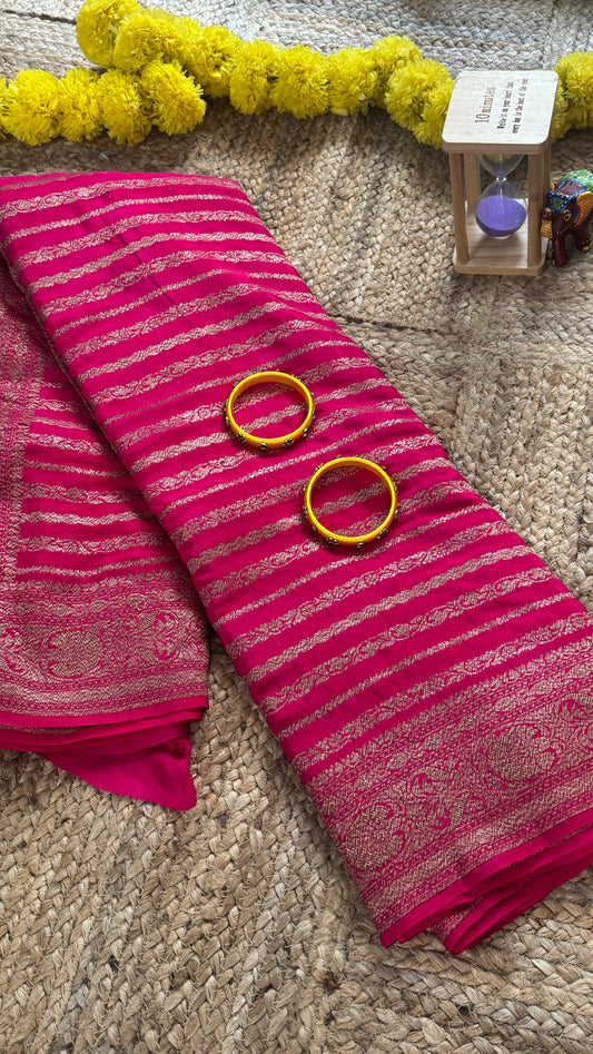 Khaddi Georgette - Solid Pink