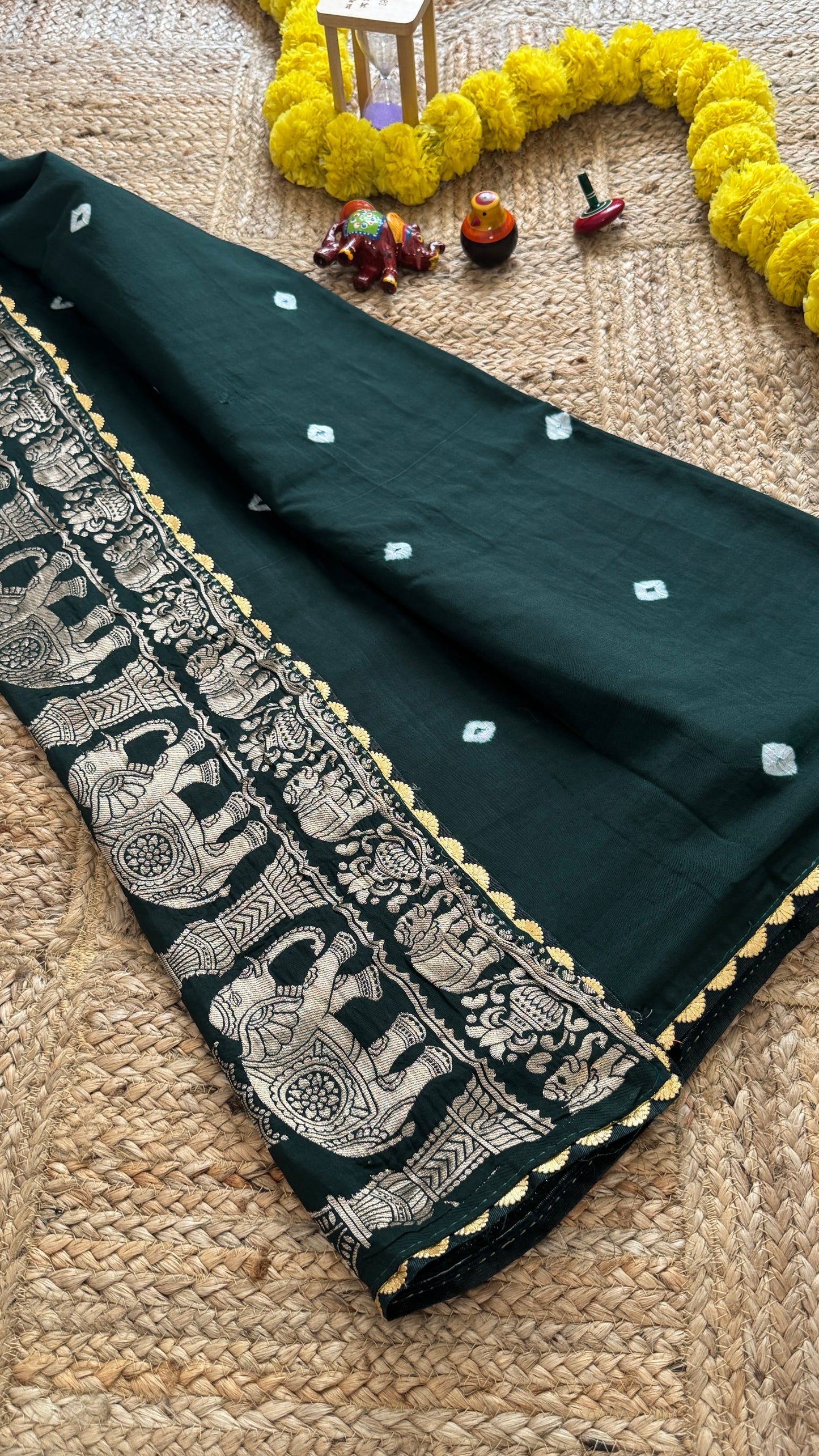 Cotton Silk Blend - Dark Green