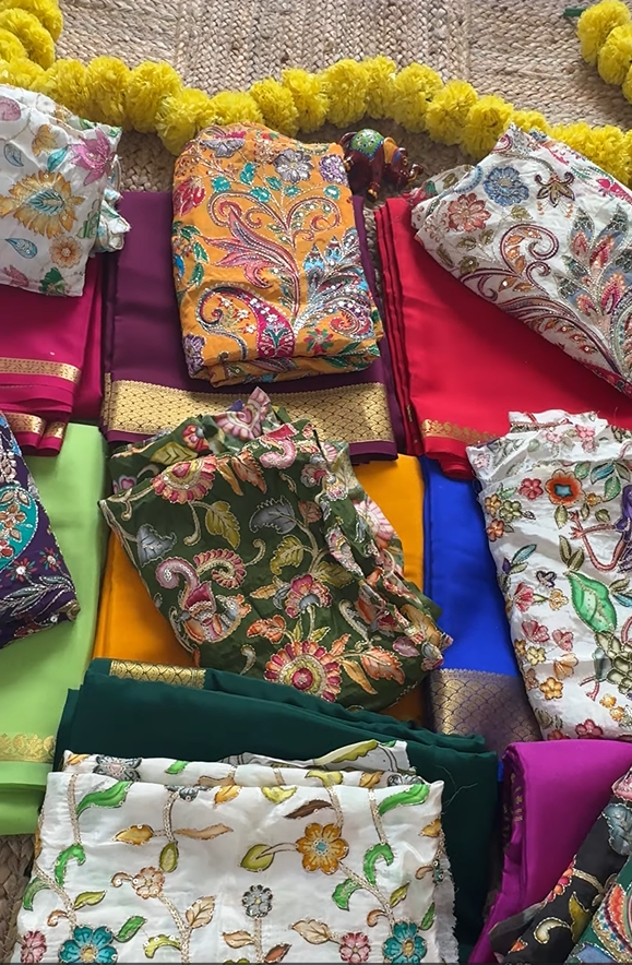 Combo Offer : Monotone Mysuru Silk Saree + Designer Blouse Fabric