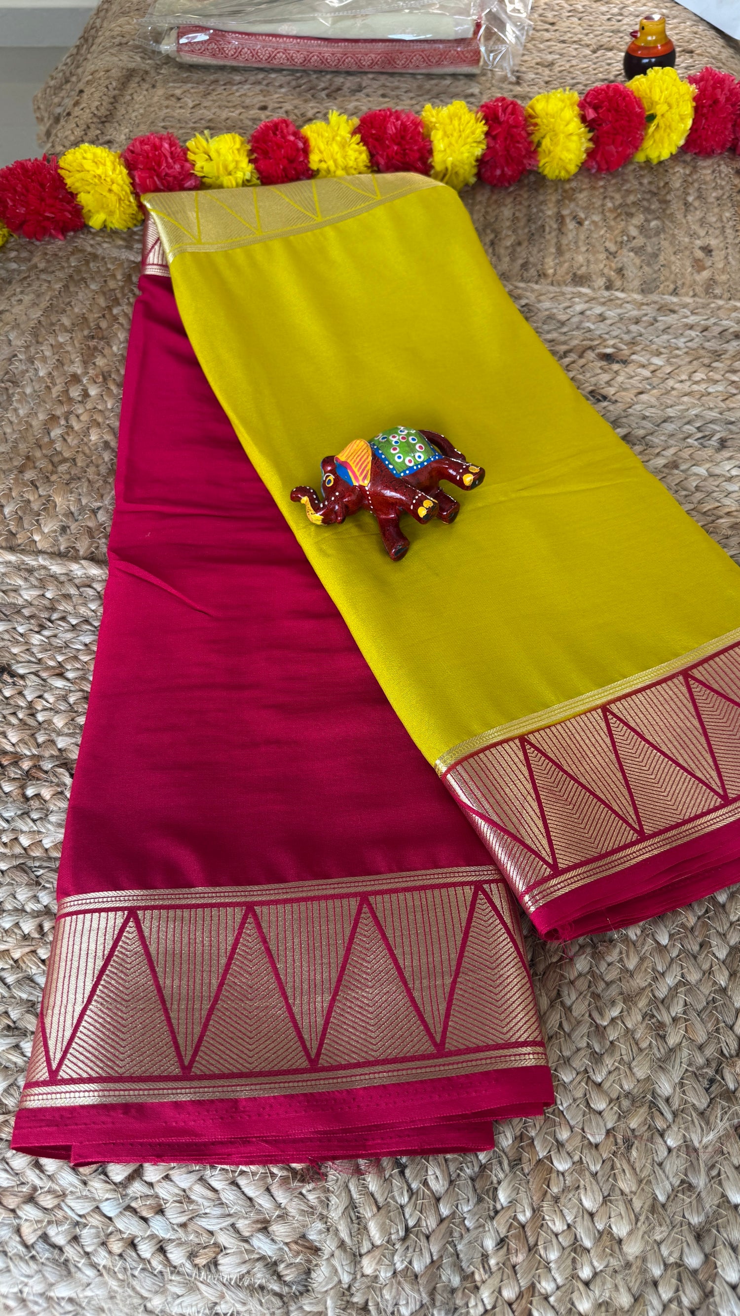 Half and Half 2D Semi Silk Sarees