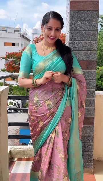 Pastels Digital Print Sarees