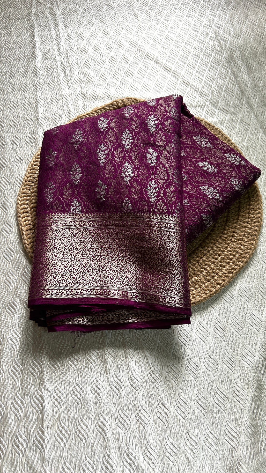 SIRI RADHA | Royal Purple with Antique Silver Zari