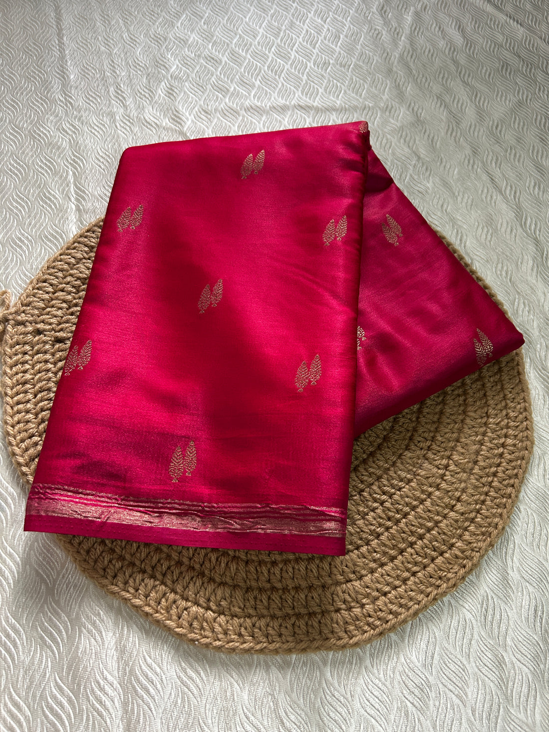 SIRI KAVERI | Rani Pink with Antique Gold Zari