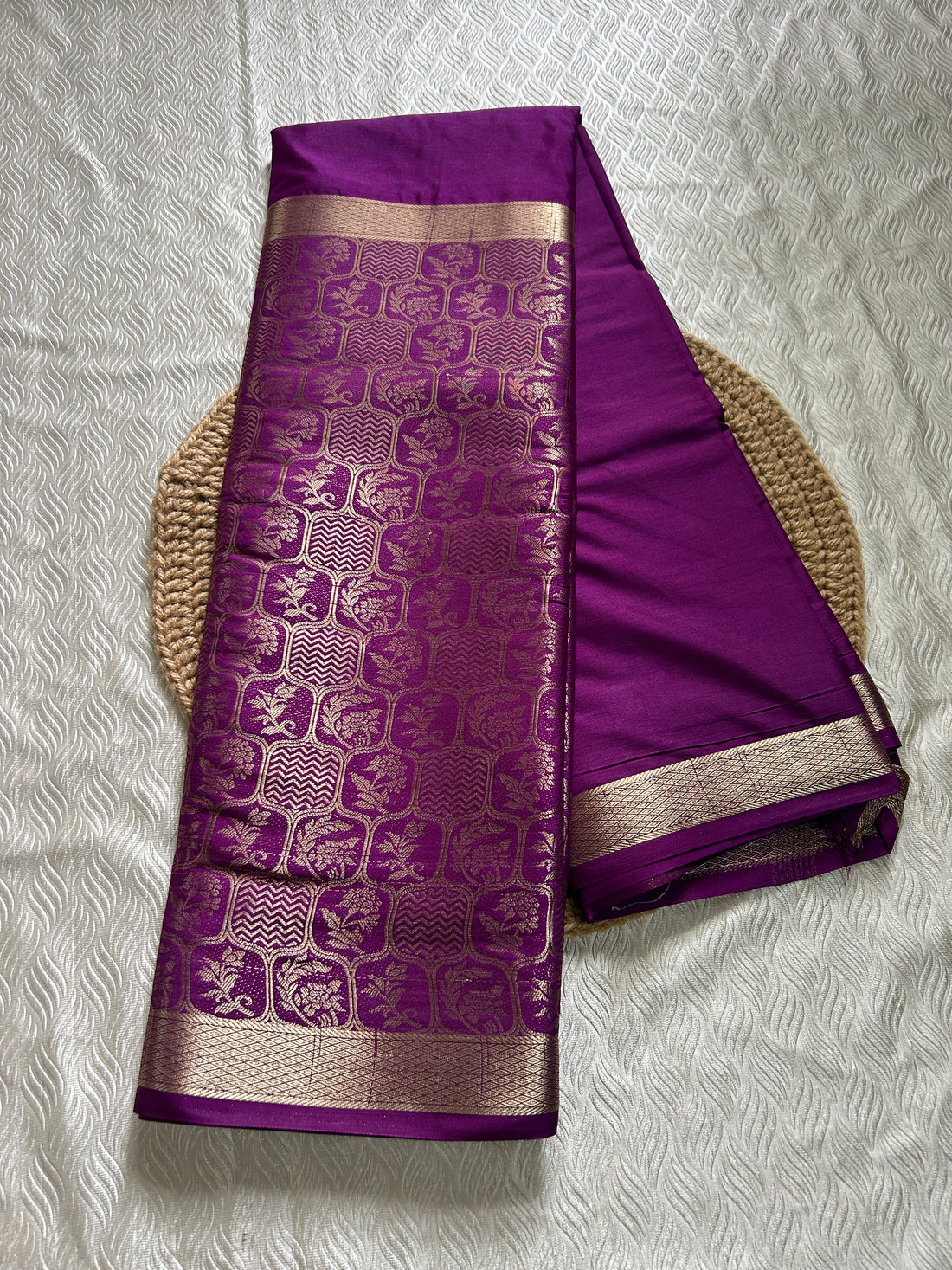 SIRI VEDHA | Semi Silk Brocade Half and Half Purple