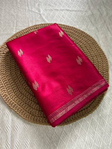 SIRI KAVERI | Rani Pink with Antique Gold Zari