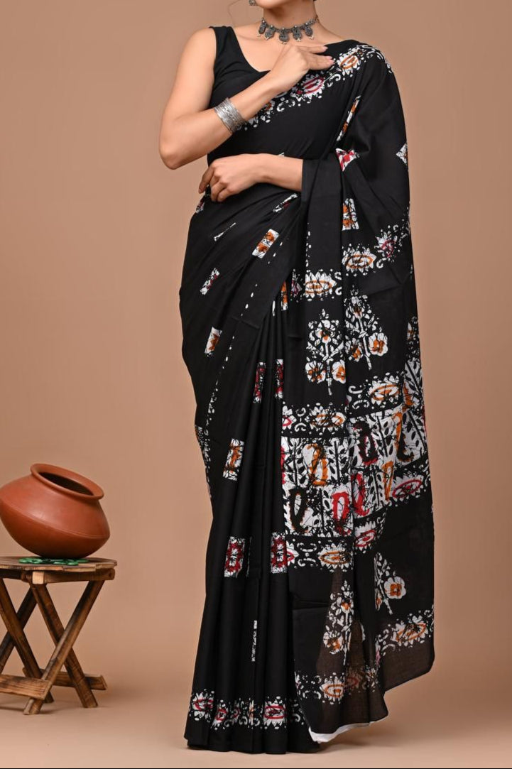 Mul Mul Cotton Sarees - Blue