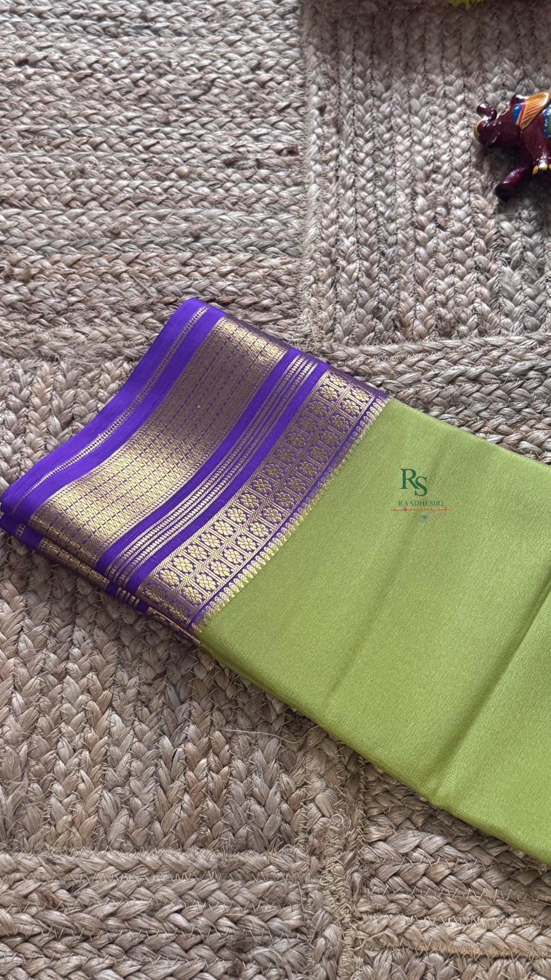 SIRI VAIBHAVA | Mysore Silk Lite - Light Green and Purple Border